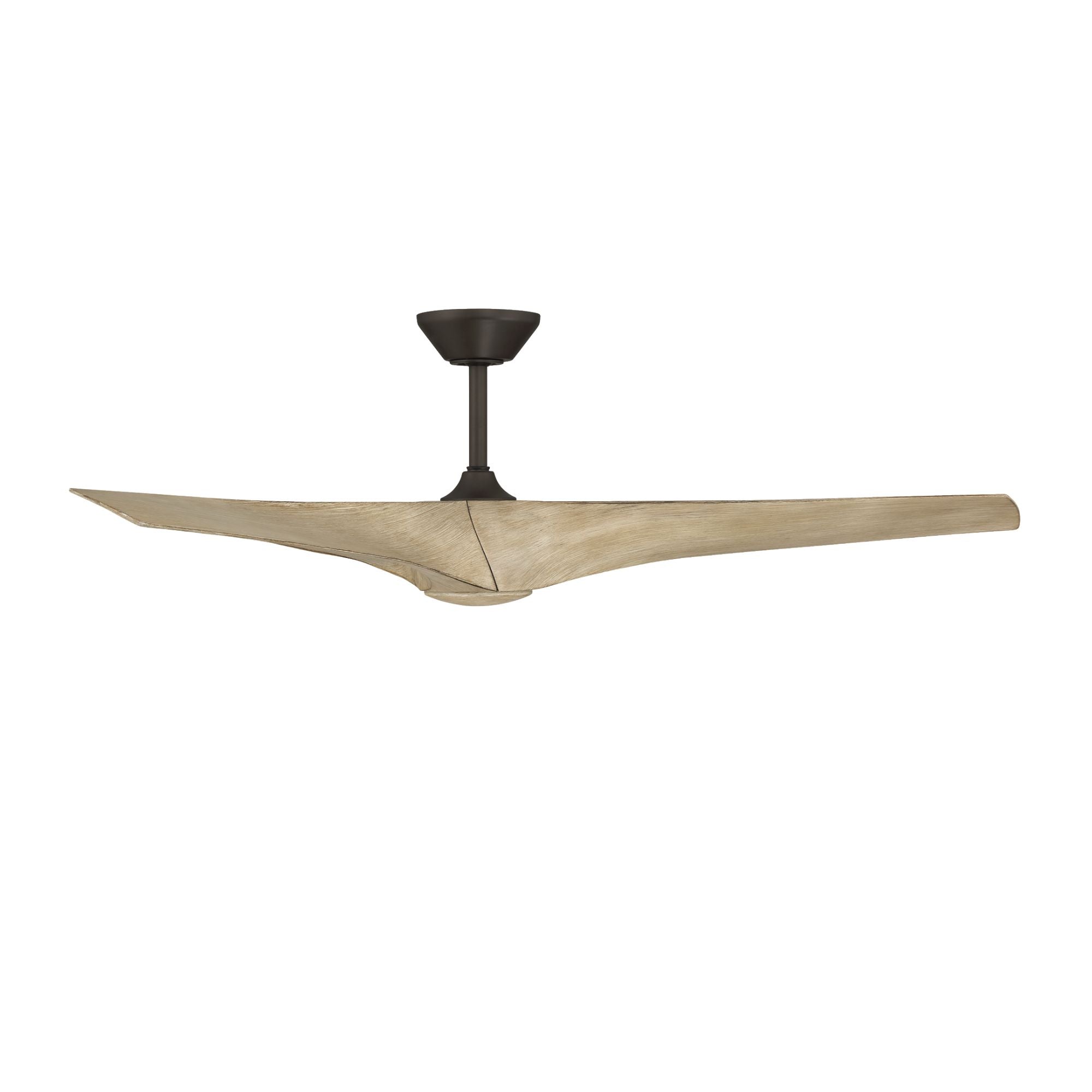 Zephyr 62" Wet Rated LED Smart Ceiling Fan, Bronze with White Oak Blades