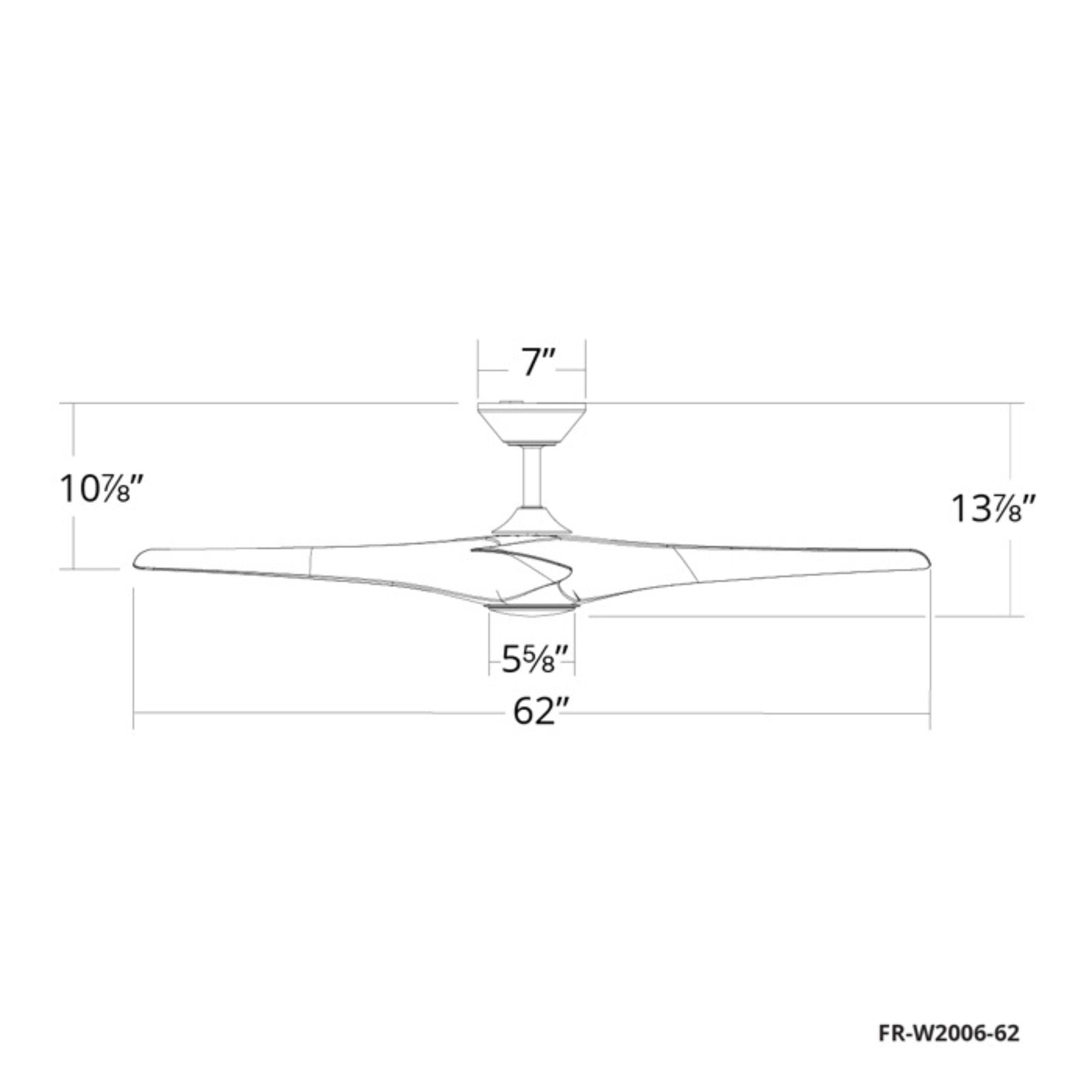 Zephyr 62" Wet Rated LED Smart Ceiling Fan, Bronze with White Oak Blades