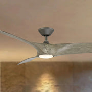 Zephyr 62" Wet Rated LED Smart Ceiling Fan, Graphite with Weathered Wood Blades
