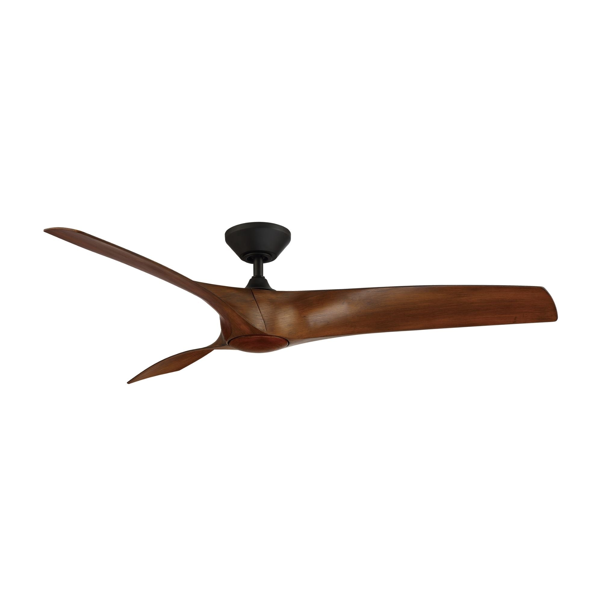 Zephyr 62" Wet Rated LED Smart Ceiling Fan, Matte Black with Distressed Koa Blades