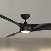 Zephyr 62" Wet Rated LED Smart Ceiling Fan, Matte Black