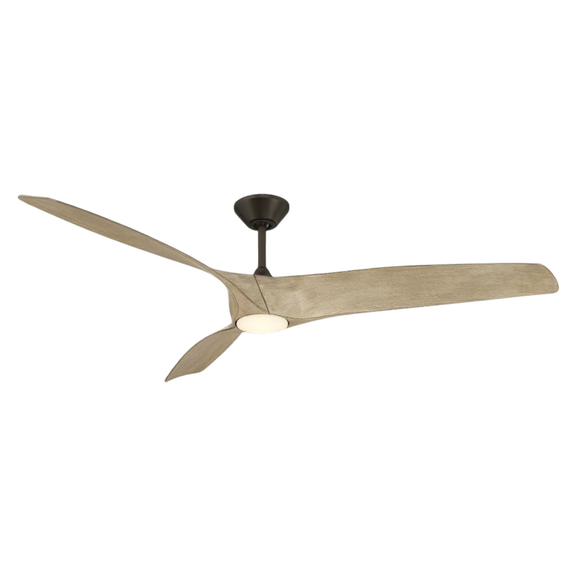Zephyr 72" Outdoor LED Smart Ceiling Fan, Bronze with White Oak Blades