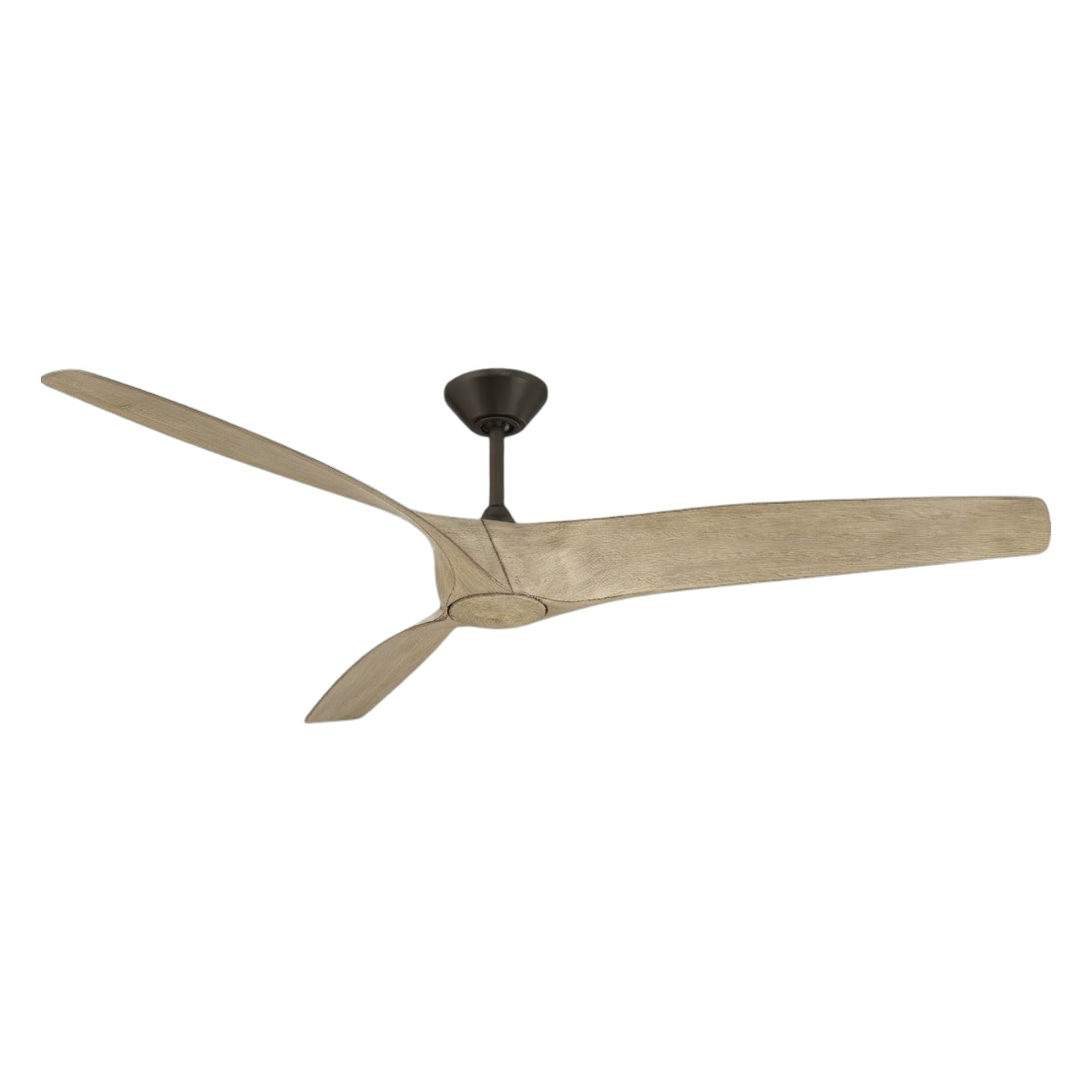 Zephyr 72" Outdoor LED Smart Ceiling Fan, Bronze with White Oak Blades