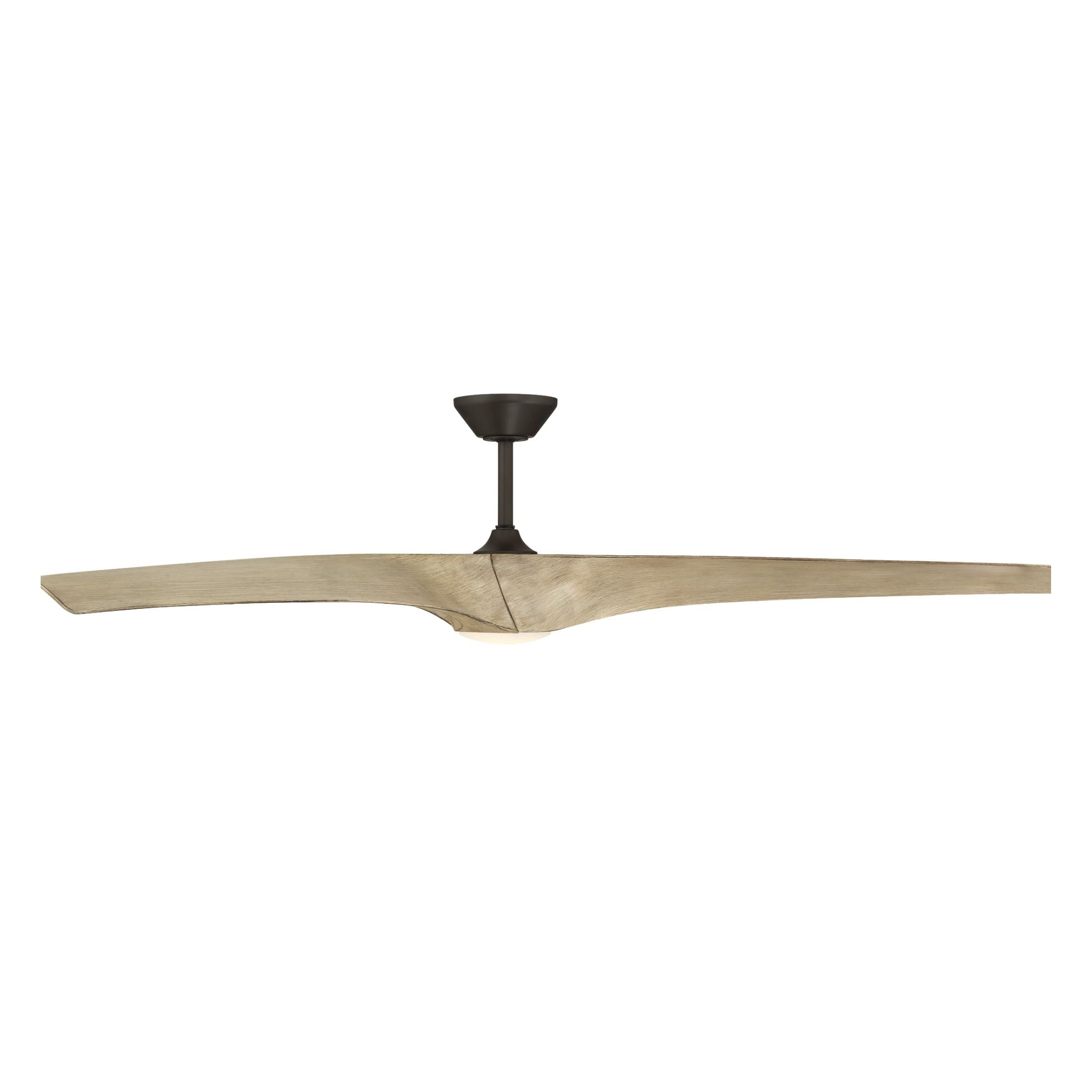 Zephyr 72" Outdoor LED Smart Ceiling Fan, Bronze with White Oak Blades