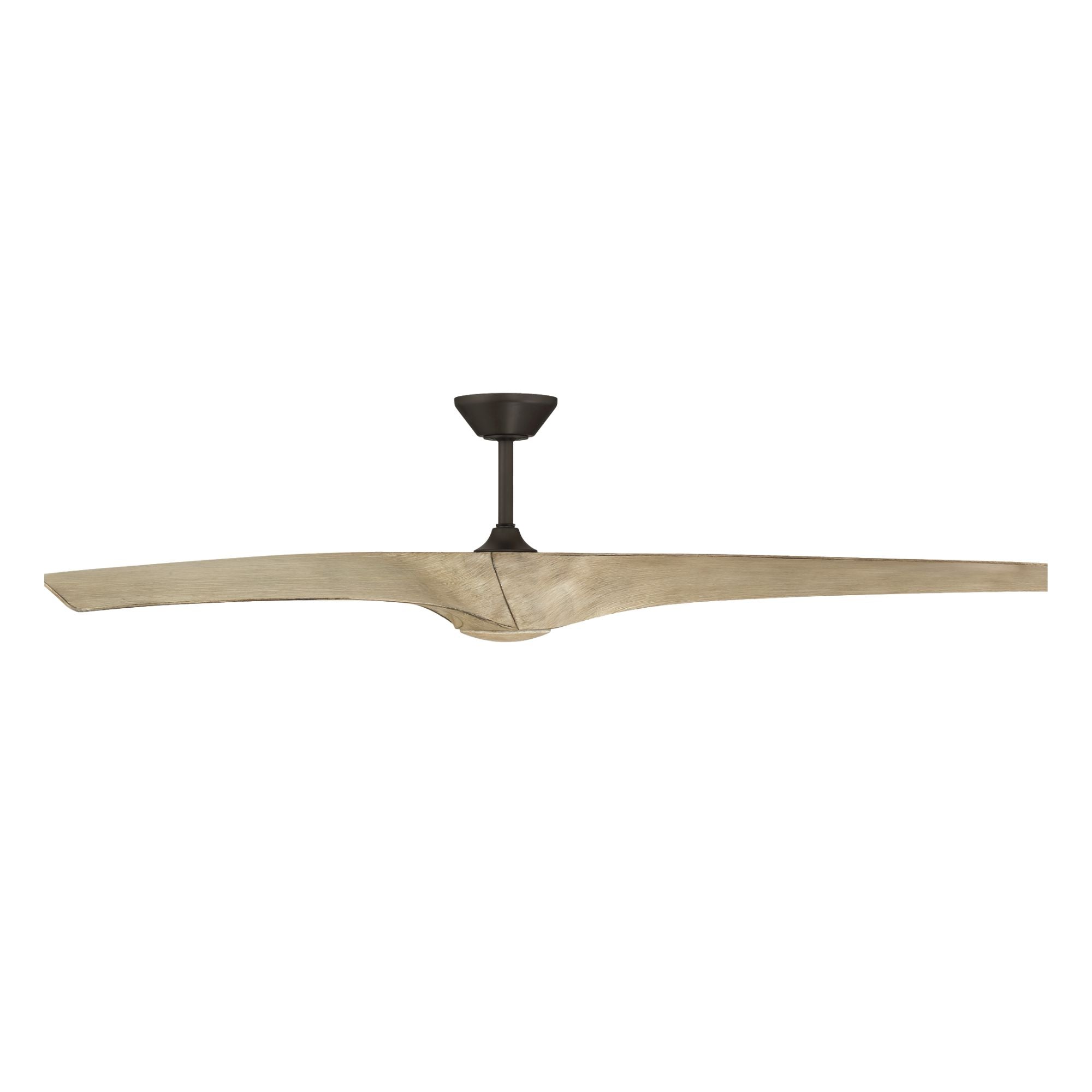 Zephyr 72" Outdoor LED Smart Ceiling Fan, Bronze with White Oak Blades