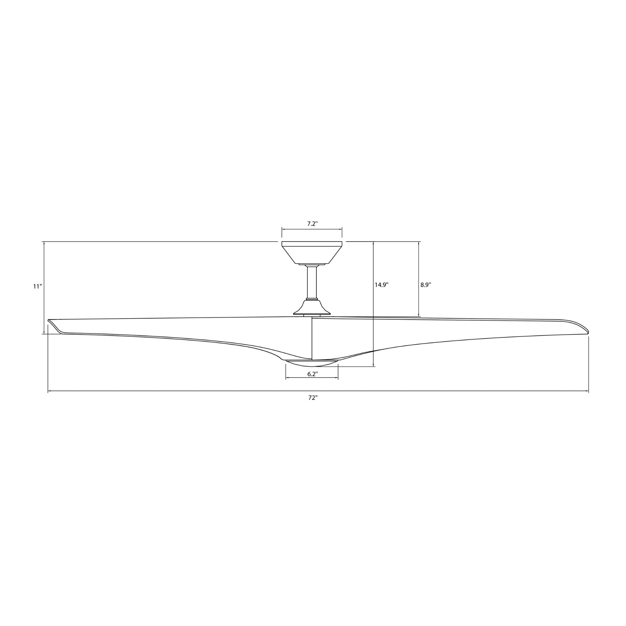 Zephyr 72" Outdoor LED Smart Ceiling Fan, Bronze with White Oak Blades