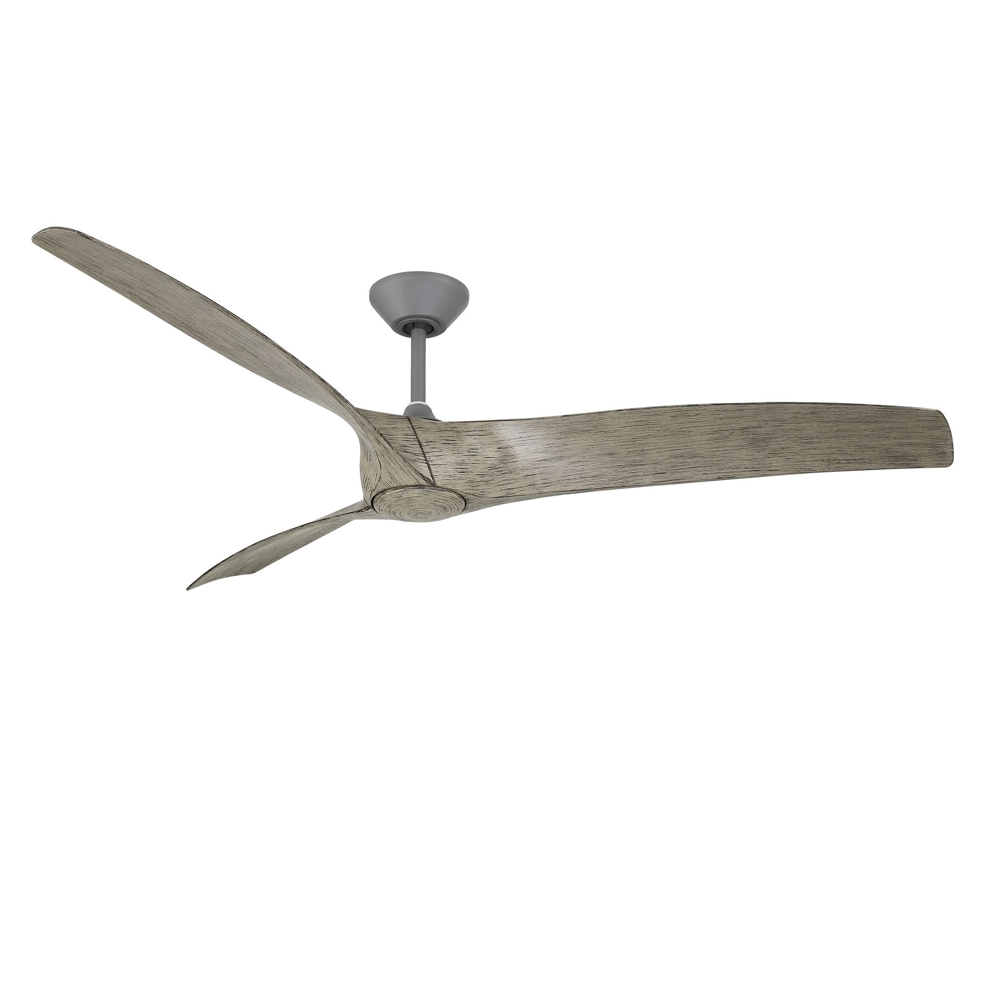 Zephyr 72" Outdoor LED Smart Ceiling Fan, Graphite with Weathered Wood Blades
