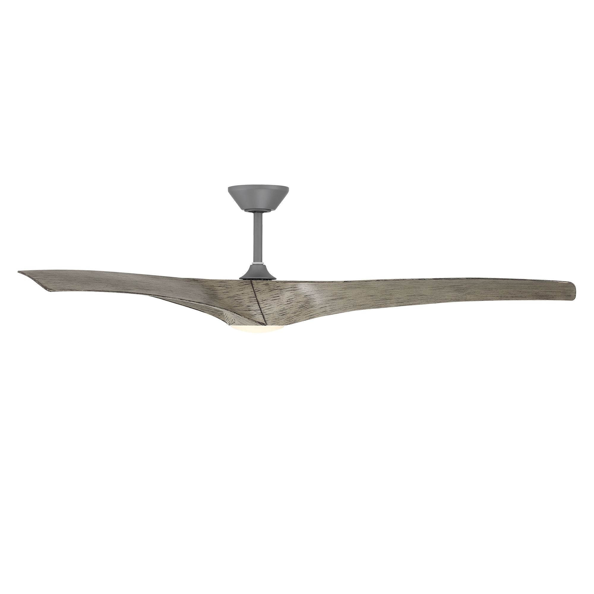 Zephyr 72" Outdoor LED Smart Ceiling Fan, Graphite with Weathered Wood Blades