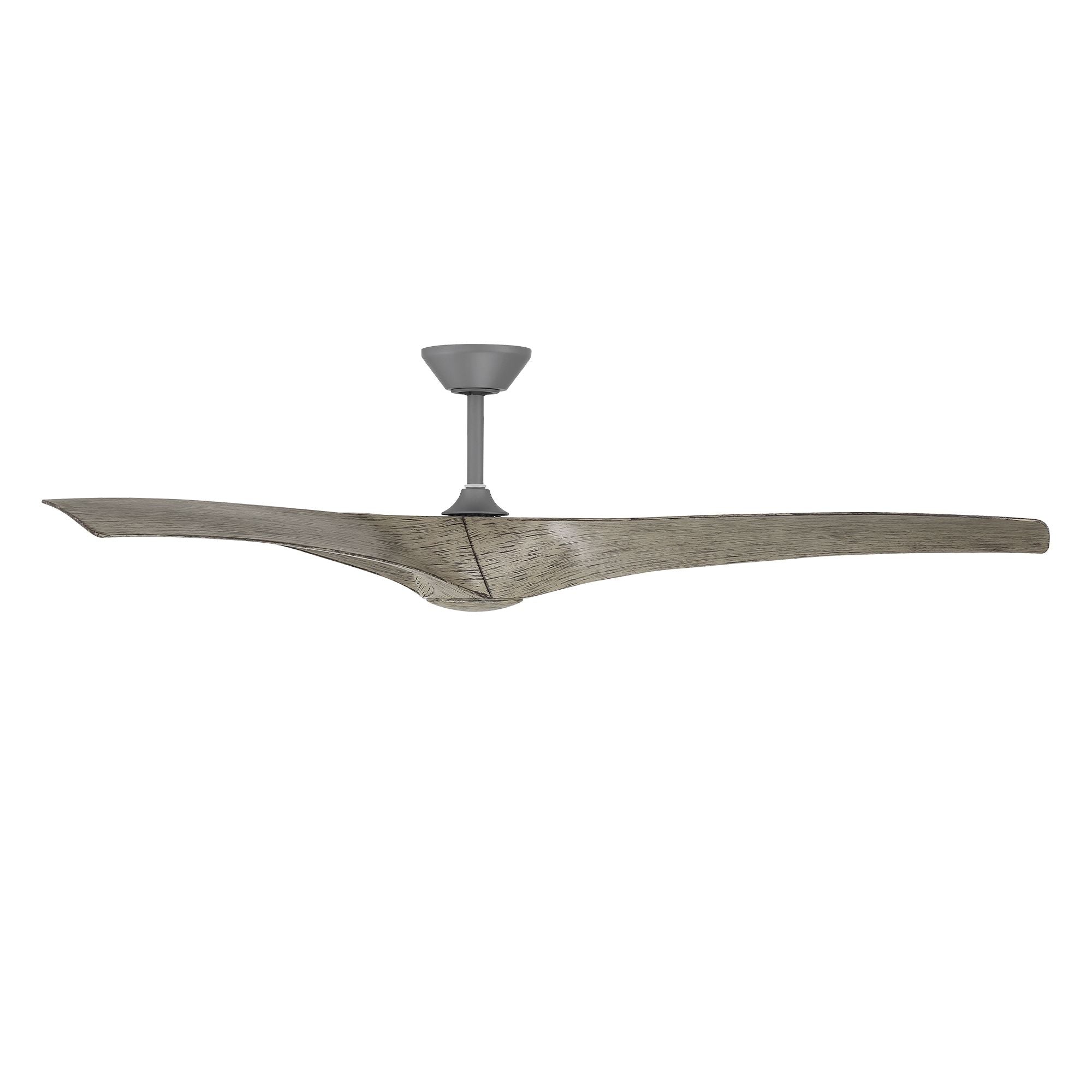 Zephyr 72" Outdoor LED Smart Ceiling Fan, Graphite with Weathered Wood Blades