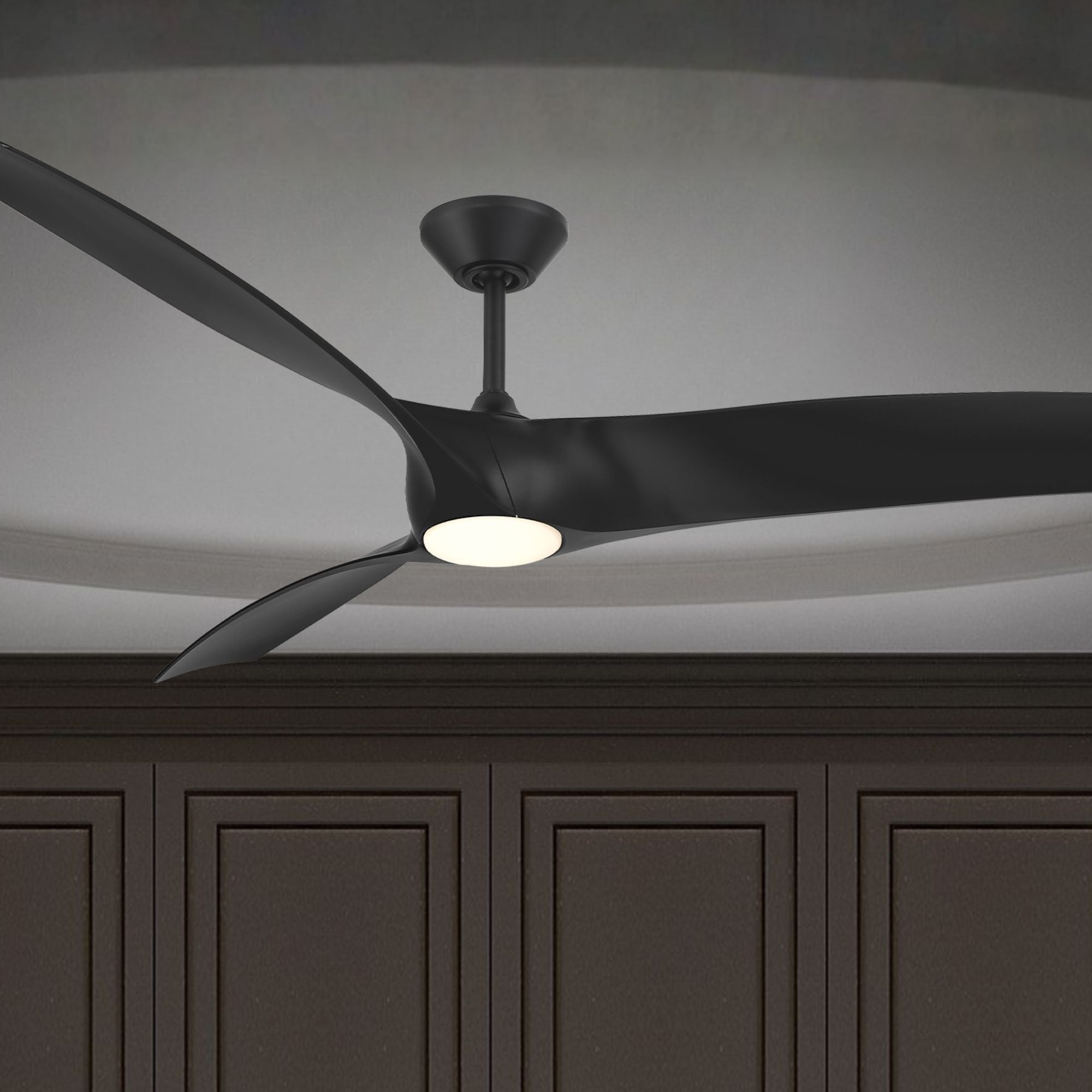 Zephyr 72" Outdoor LED Smart Ceiling Fan, Matte Black