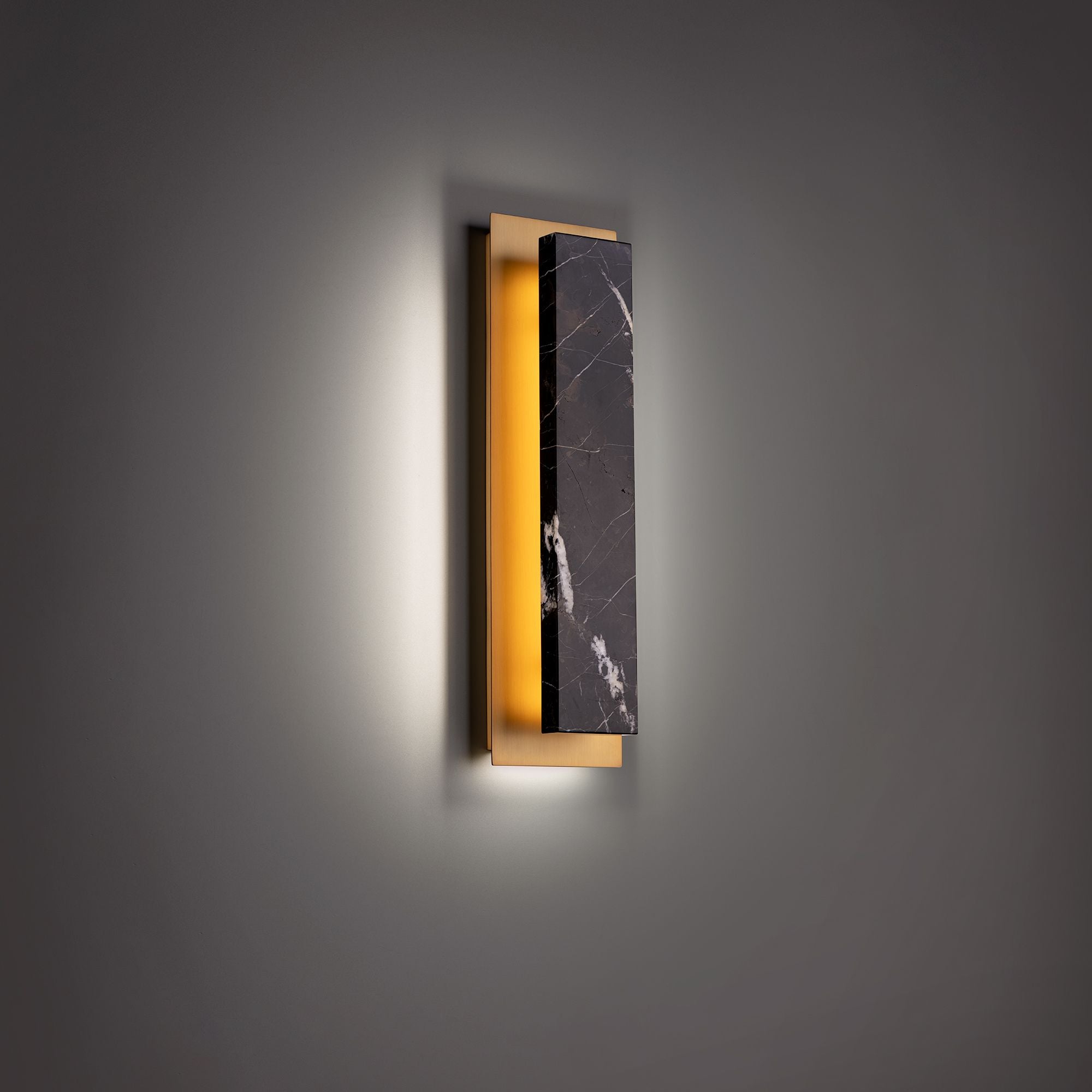 Zurich 18" LED Wall Sconce, Black & Aged Brass Finish