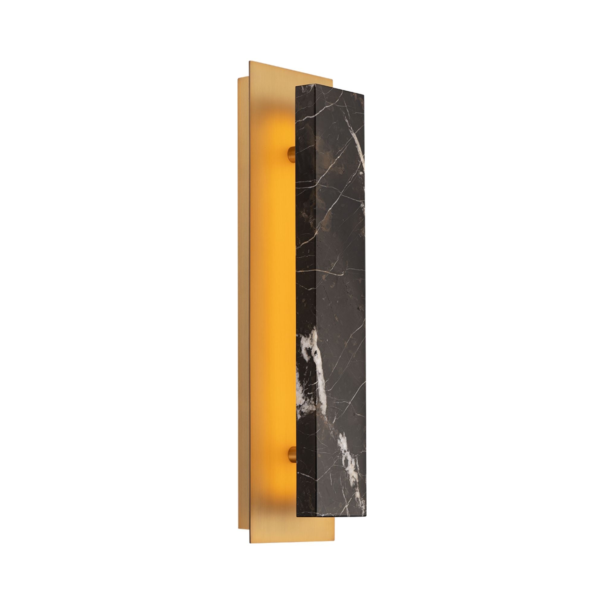 Zurich 18" LED Wall Sconce, Black & Aged Brass Finish