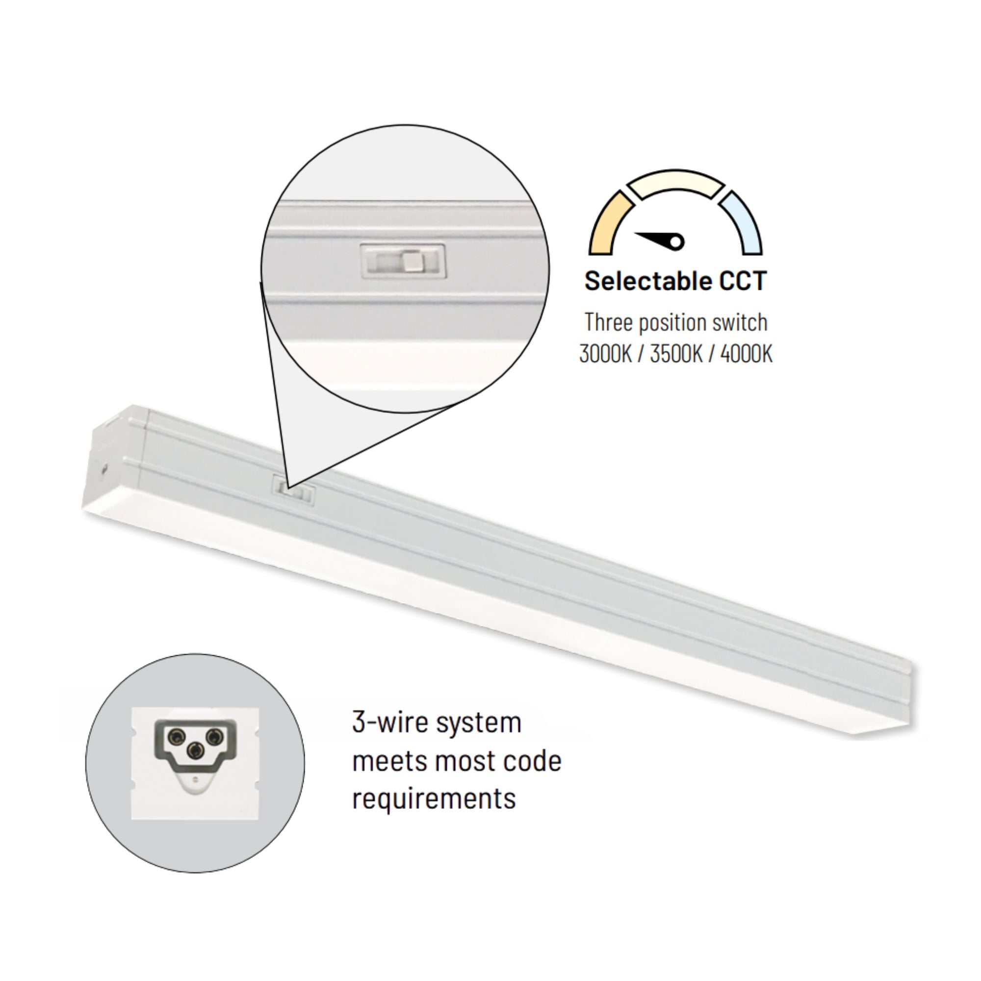 24" Low-Profile LED Bravo FROST Under Cabinet Light, Tunable White, 120V