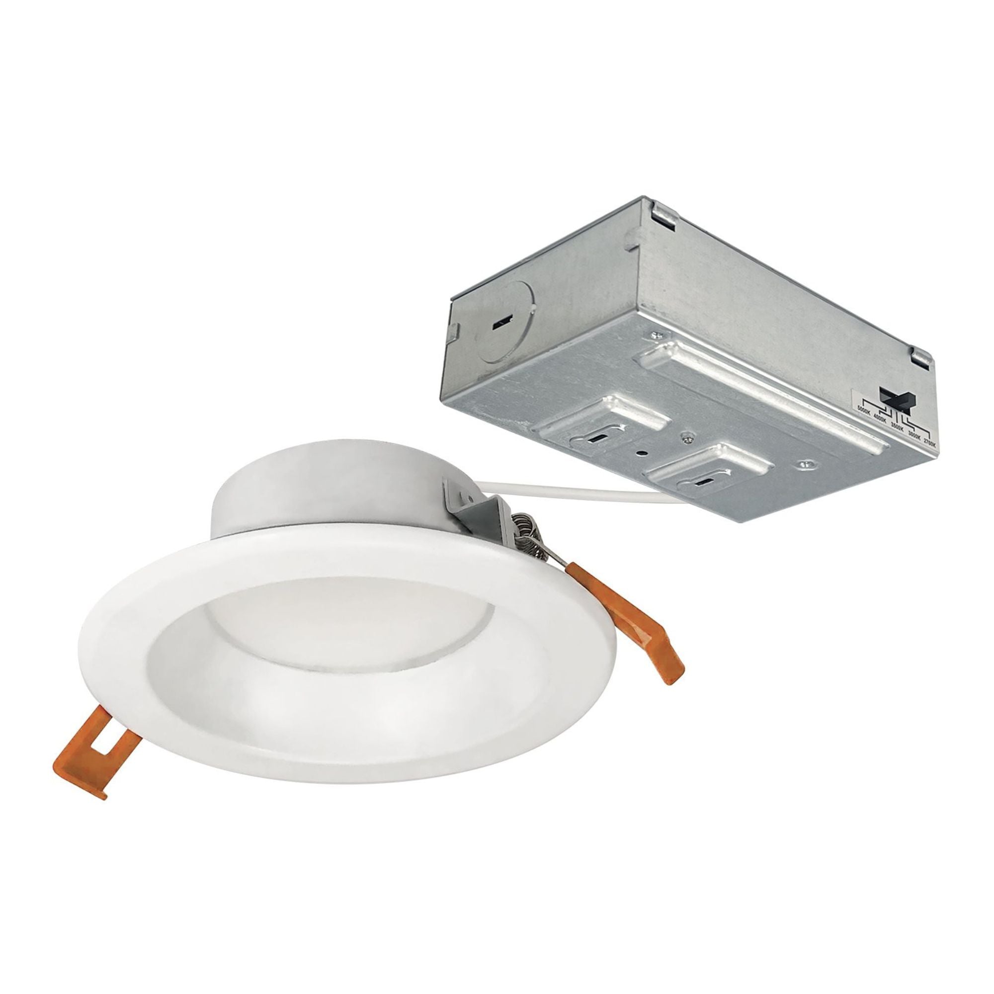 4" Theia Canless LED Downlight, 950 Lumens, 5CCT, Matte Powder White Finish