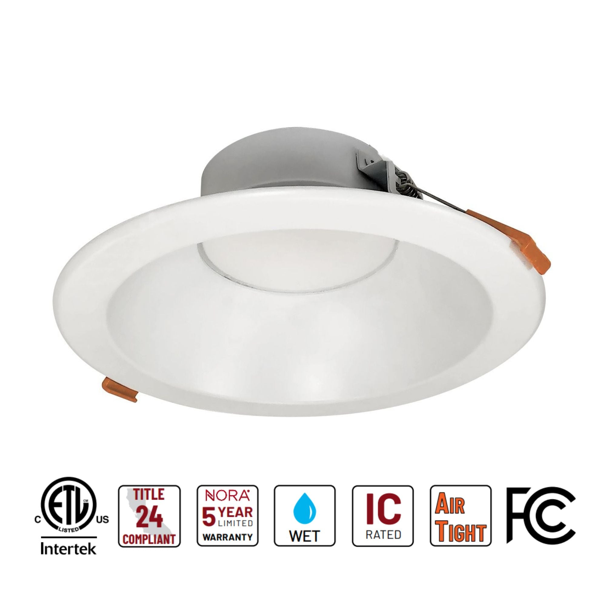 6" Theia Canless LED Downlight, 1400 Lumens, 5CCT, Matte Powder White Finish