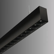 LED Strip Light Fixture, 20W, 2920 Lumens, 30K/35K/40K, 120-277V, Black, Louvers Lens