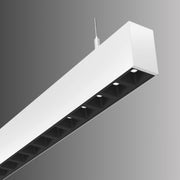 LED Strip Light Fixture, 20W, 2920 Lumens, 30K/35K/40K, 120-277V, White, Louvers Lens