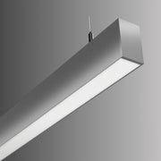 LED Strip Light Fixture, 40W, 5455 Lumens, 30K/35K/40K, 120-277V, Silver, Flat Lens