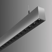 LED Strip Light Fixture, 80W, 11380 Lumens, 30K/35K/40K, 120-277V, Silver, Louvers Lens