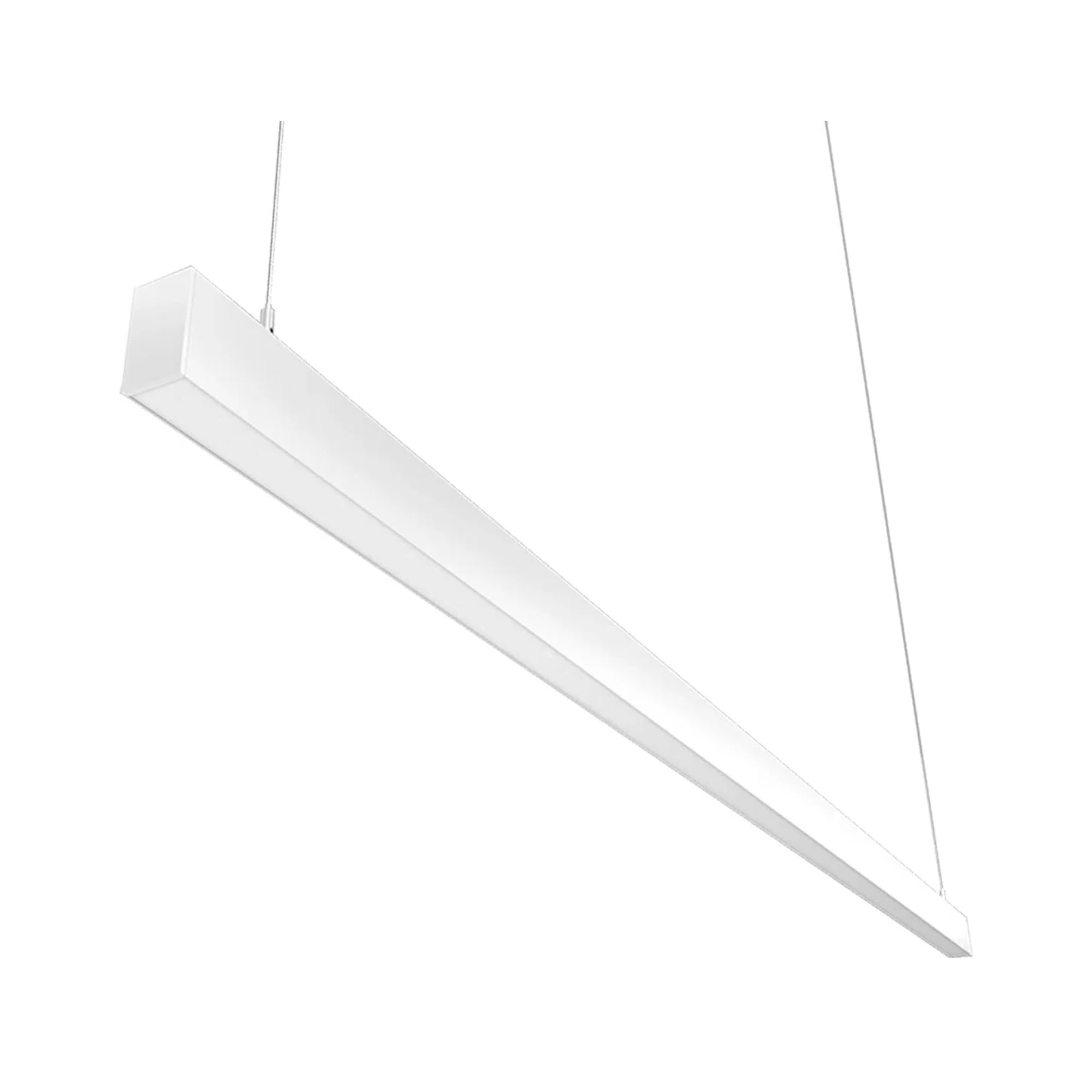 LED Strip Light Fixture, 80W, 10690 Lumens, 30K/35K/40K, 120-277V, White, Flat Lens - Bees Lighting