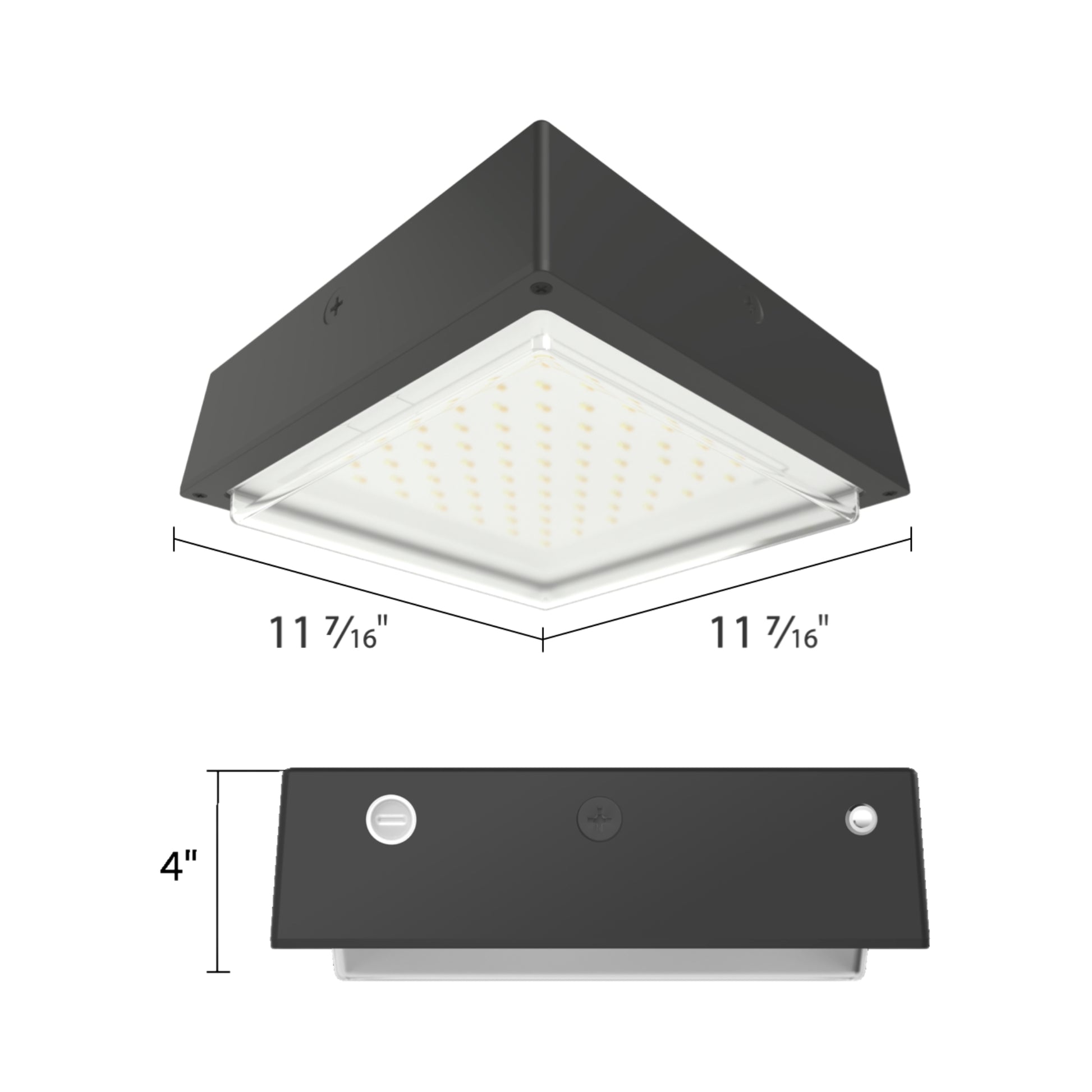 LED Canopy Light, 9200lm, 60W, 30K/40K/50K, 120-277V, Vandal Proof, Bronze - Bees Lighting