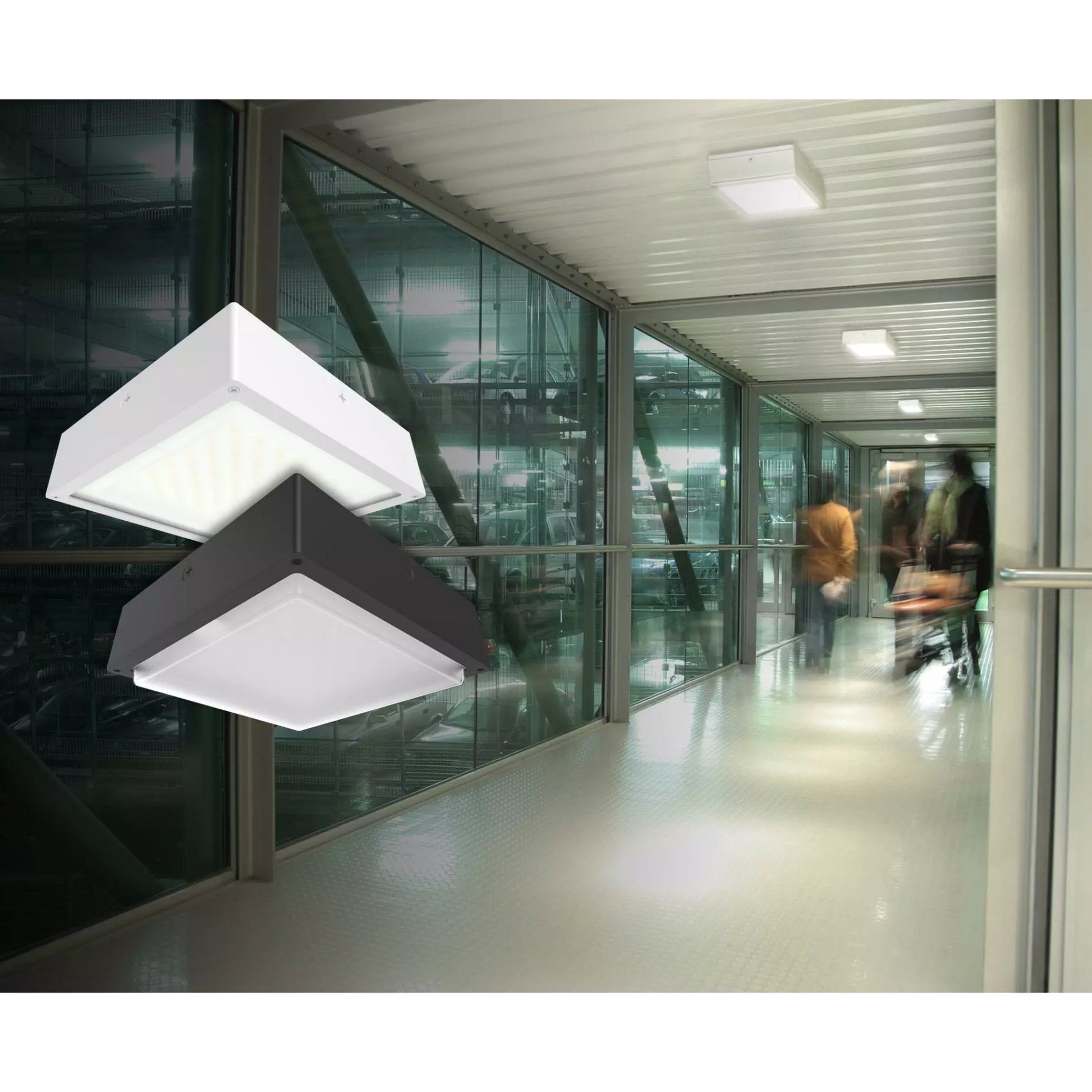 LED Canopy Light, 9200lm, 60W, 30K/40K/50K, 120-277V, Vandal Proof, Bronze - Bees Lighting