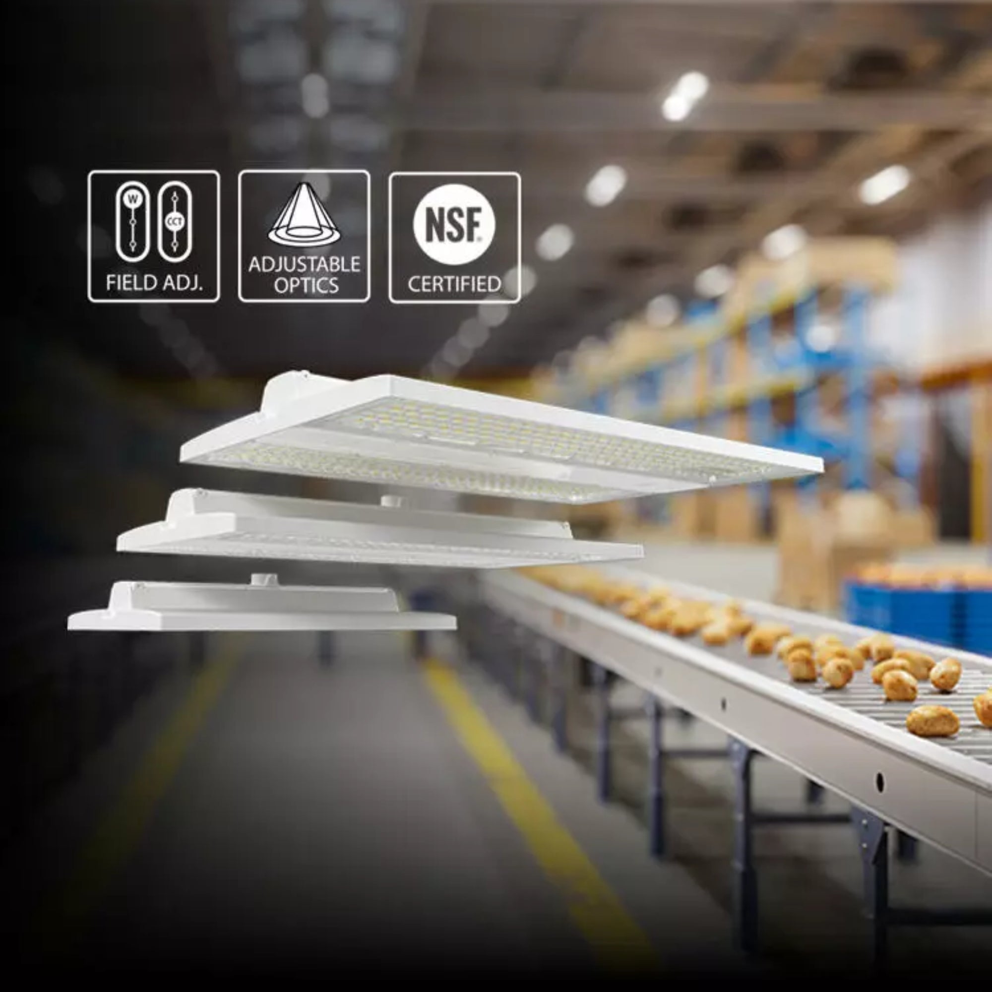 1.5ft High Bay LED Light, 160W, 23800 Lumens, 35K/40K/50K, 480V - Bees Lighting