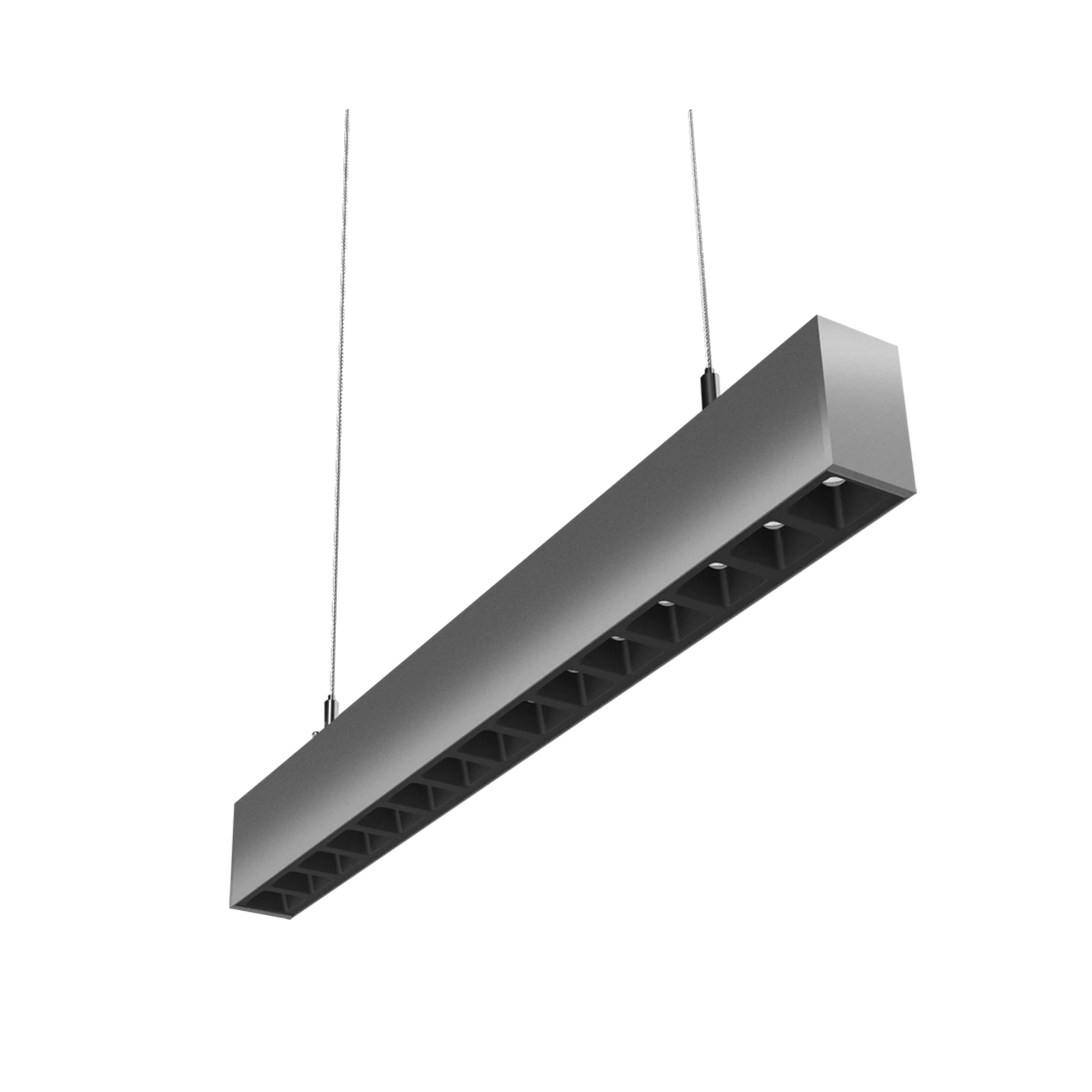 LED Strip Light Fixture, 20W, 2920 Lumens, 30K/35K/40K, 120-277V, Silver, Louvers Lens - Bees Lighting