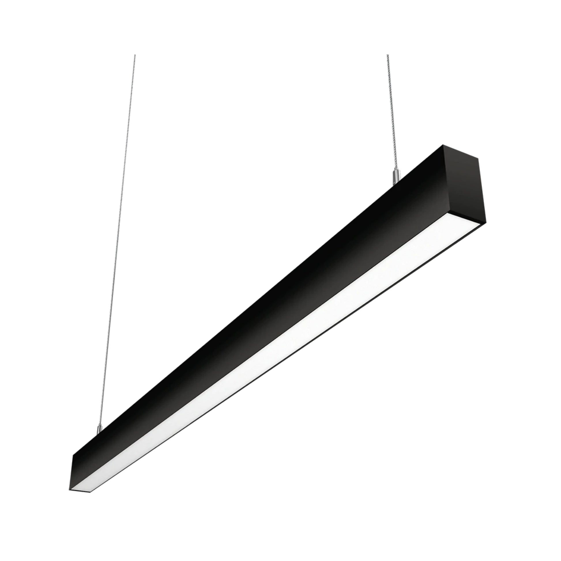 LED Strip Light Fixture, 40W, 5455 Lumens, 30K/35K/40K, 120-277V, Black, Flat Lens - Bees Lighting