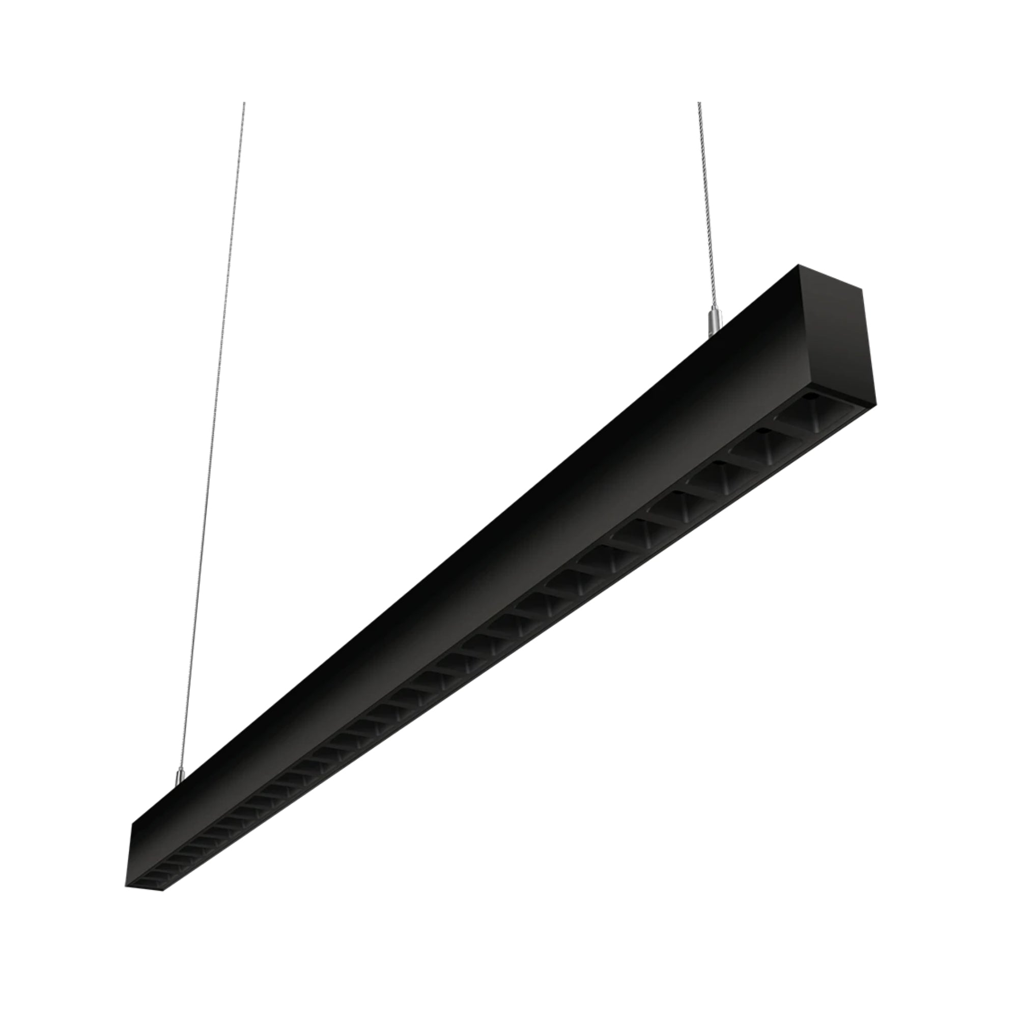 LED Strip Light Fixture, 40W, 5785 Lumens, 30K/35K/40K, 120-277V, Black, Louvers Lens - Bees Lighting