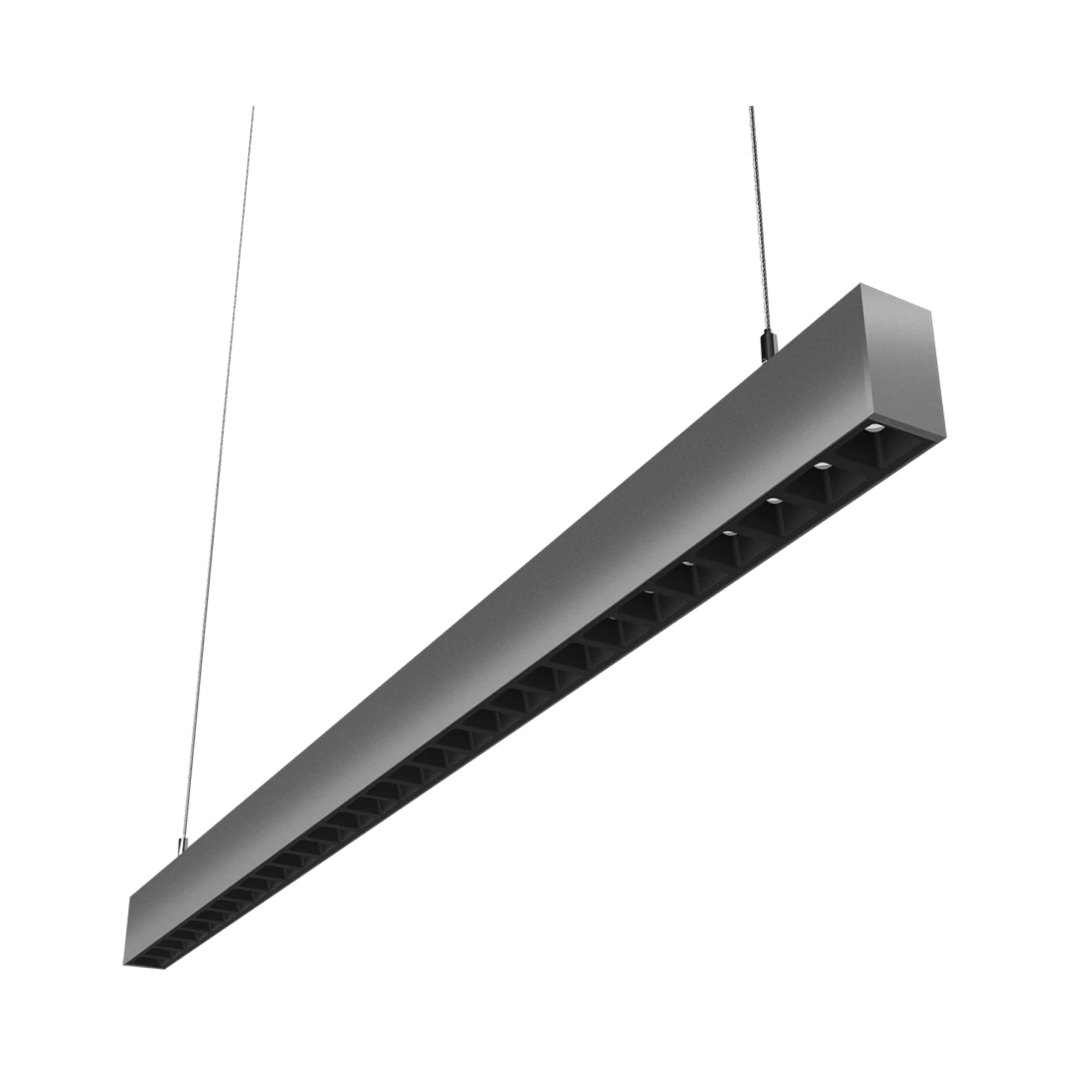 LED Strip Light Fixture, 40W, 5785 Lumens, 30K/35K/40K, 120-277V, Silver, Louvers Lens - Bees Lighting