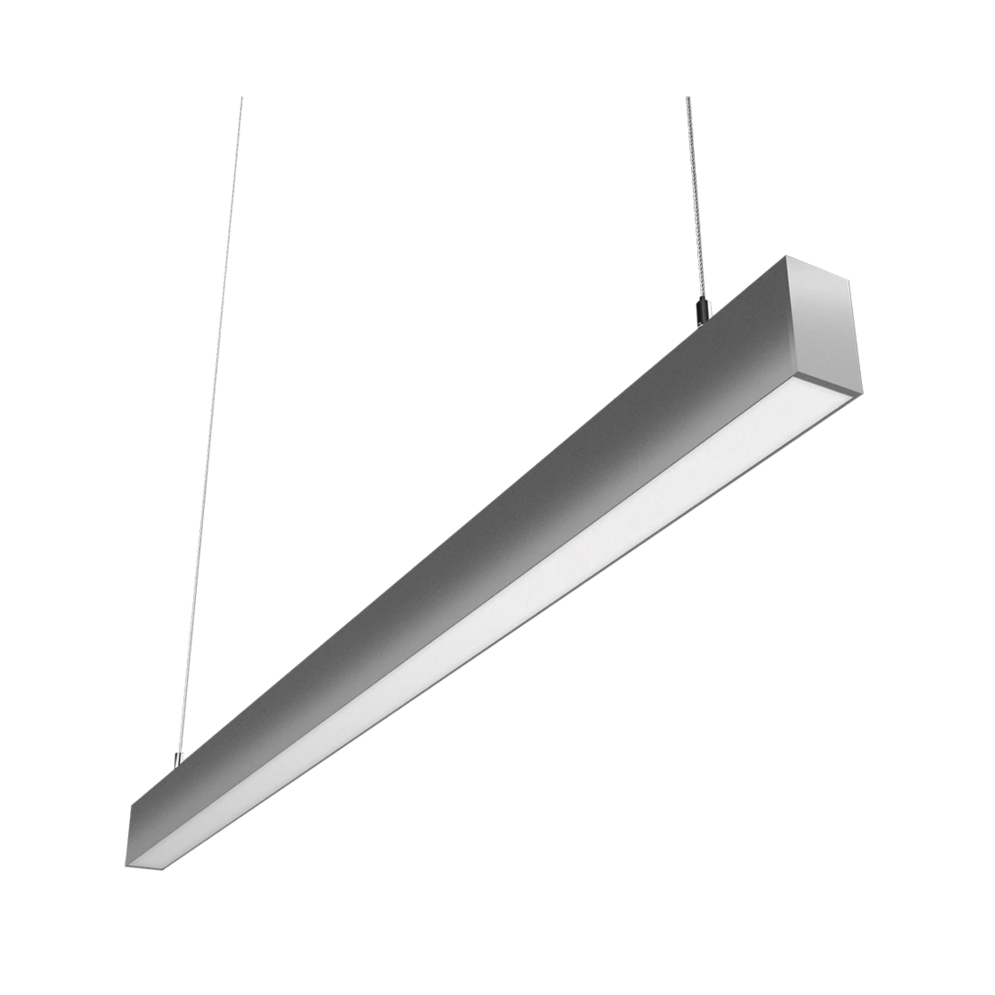 LED Strip Light Fixture, 40W, 5455 Lumens, 30K/35K/40K, 120-277V, Silver, Flat Lens - Bees Lighting