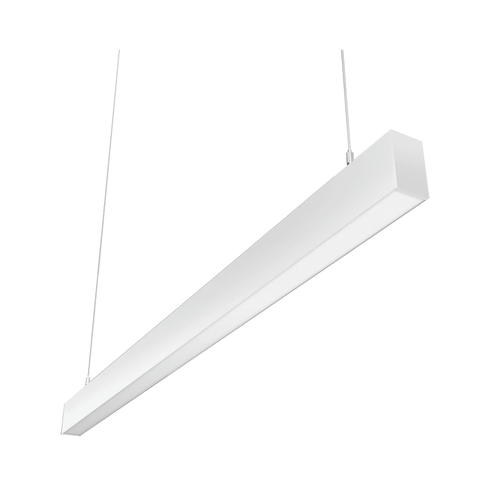 LED Strip Light Fixture, 40W, 5455 Lumens, 30K/35K/40K, 120-277V, White, Flat Lens - Bees Lighting