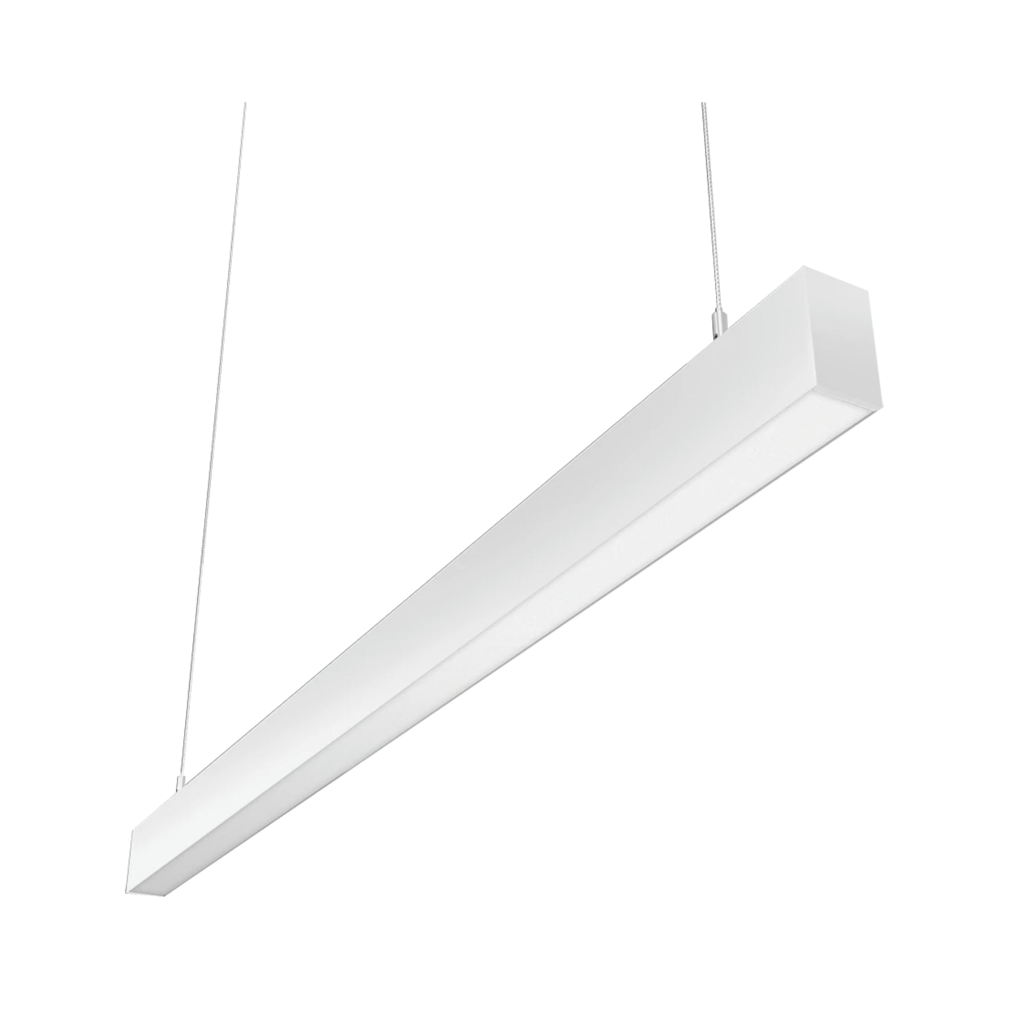 LED Strip Light Fixture, 40W, 5455 Lumens, 30K/35K/40K, 120-277V, White, Flat Lens - Bees Lighting