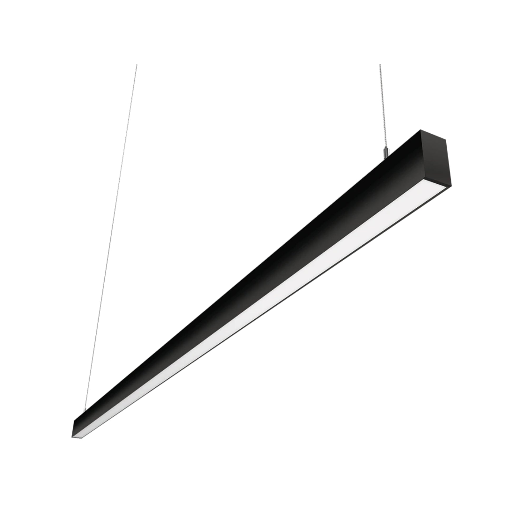 LED Strip Light Fixture, 80W, 10690 Lumens, 30K/35K/40K, 120-277V, Black, Flat Lens - Bees Lighting