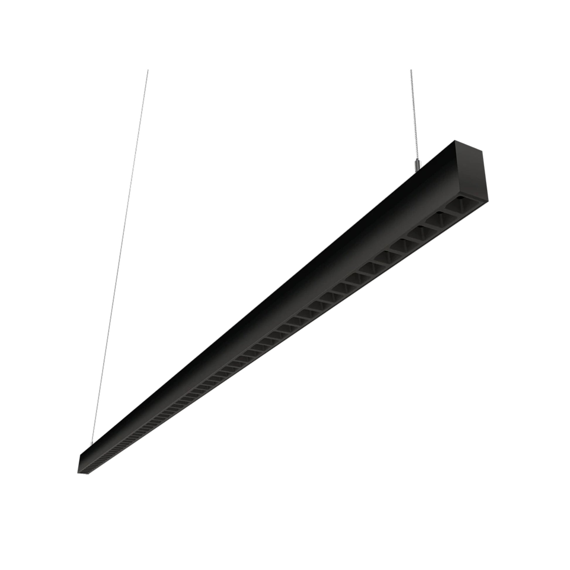 LED Strip Light Fixture, 80W, 11380 Lumens, 30K/35K/40K, 120-277V, Black, Louvers Lens - Bees Lighting