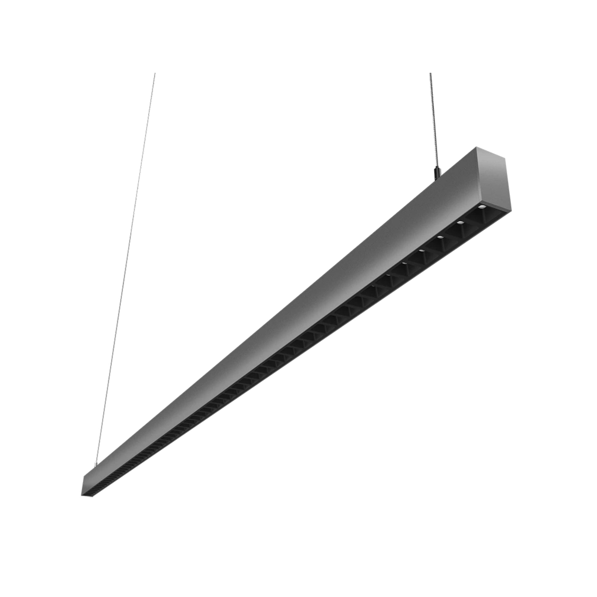 LED Strip Light Fixture, 80W, 11380 Lumens, 30K/35K/40K, 120-277V, Silver, Louvers Lens - Bees Lighting