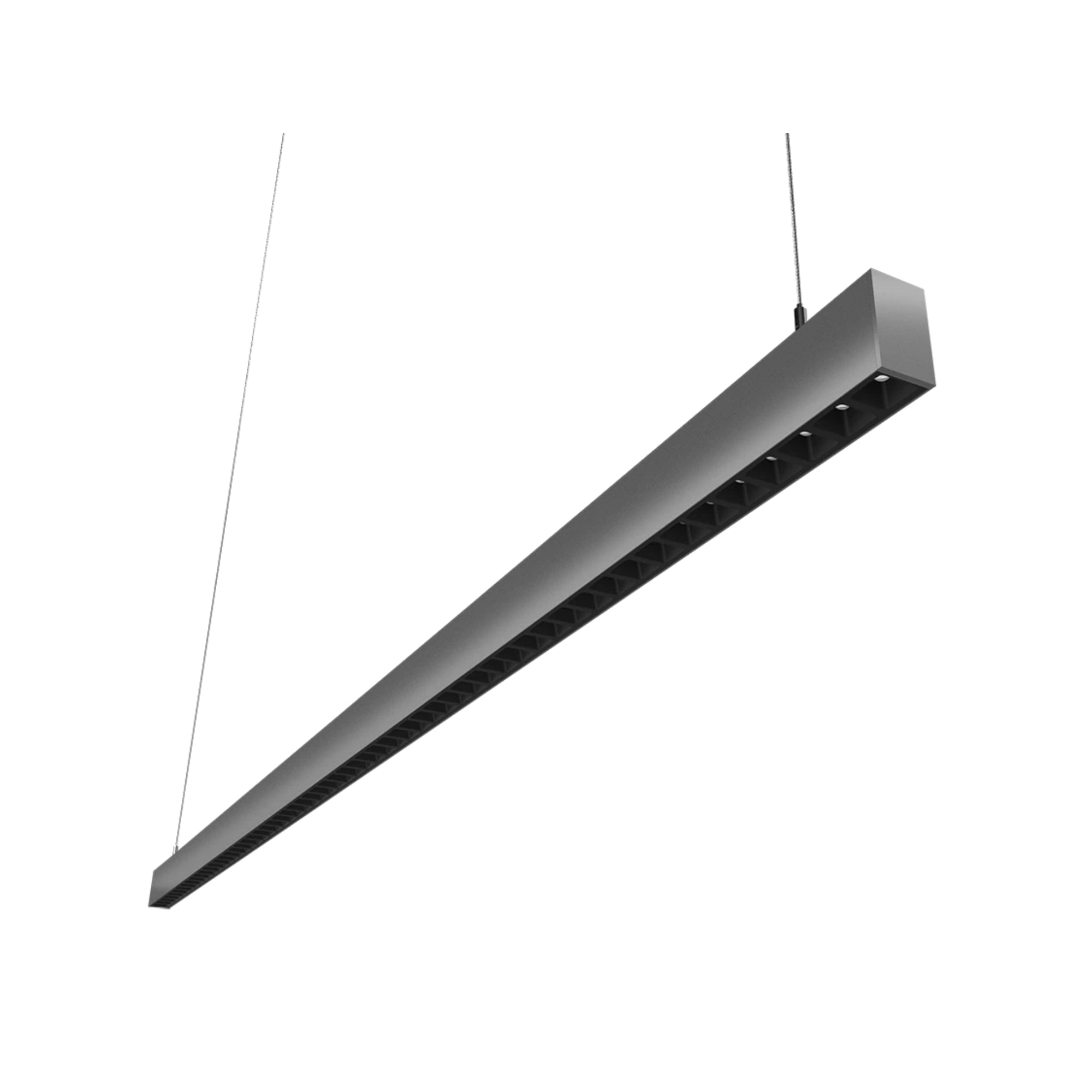 LED Strip Light Fixture, 80W, 11380 Lumens, 30K/35K/40K, 120-277V, Silver, Louvers Lens - Bees Lighting