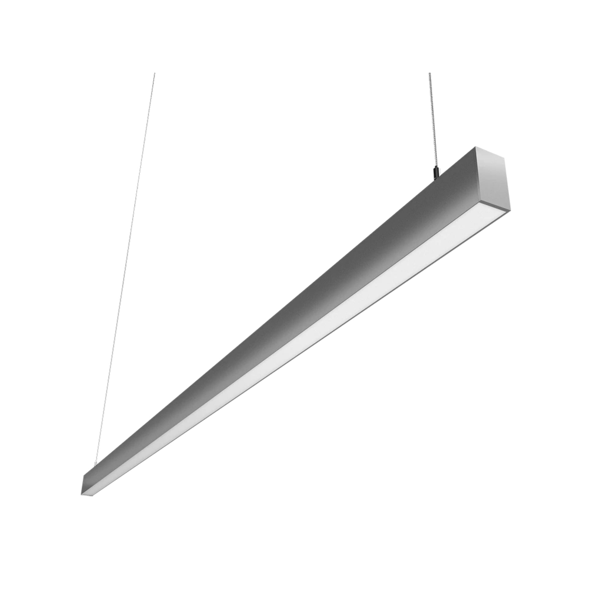 LED Strip Light Fixture, 80W, 10690 Lumens, 30K/35K/40K, 120-277V, Silver, Flat Lens - Bees Lighting