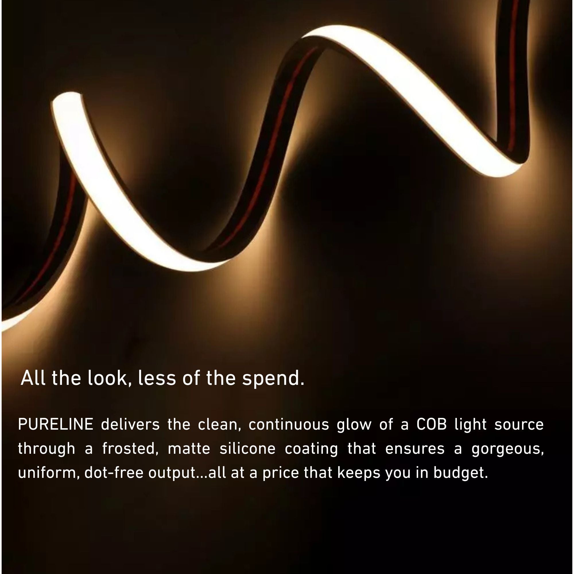 RAB PURELINE 16 ft COB LED Tape Light, IP67, 3500K, 263 Lumens per Foot, 24V