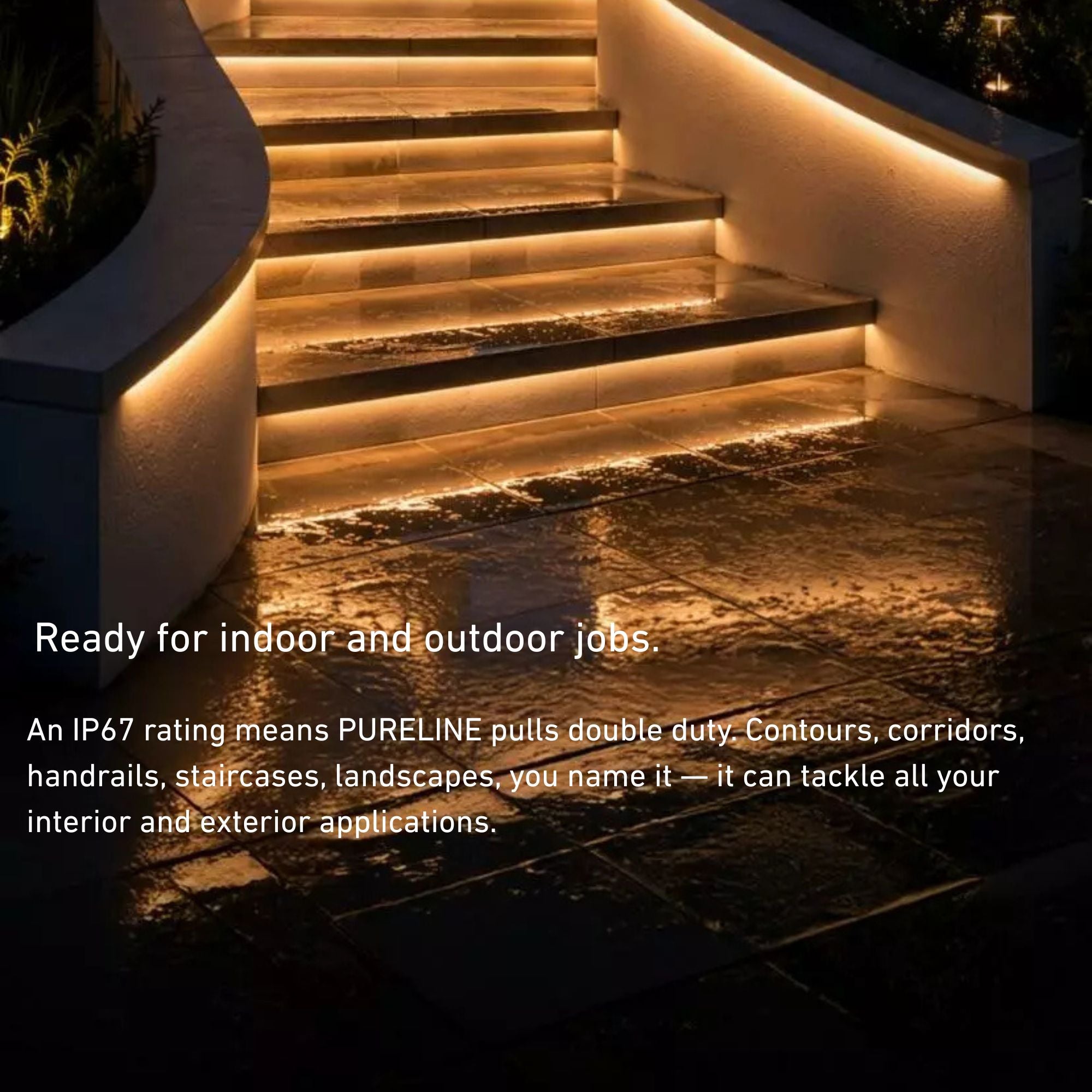 RAB PURELINE 16 ft COB LED Tape Light, IP67, 3500K, 263 Lumens per Foot, 24V