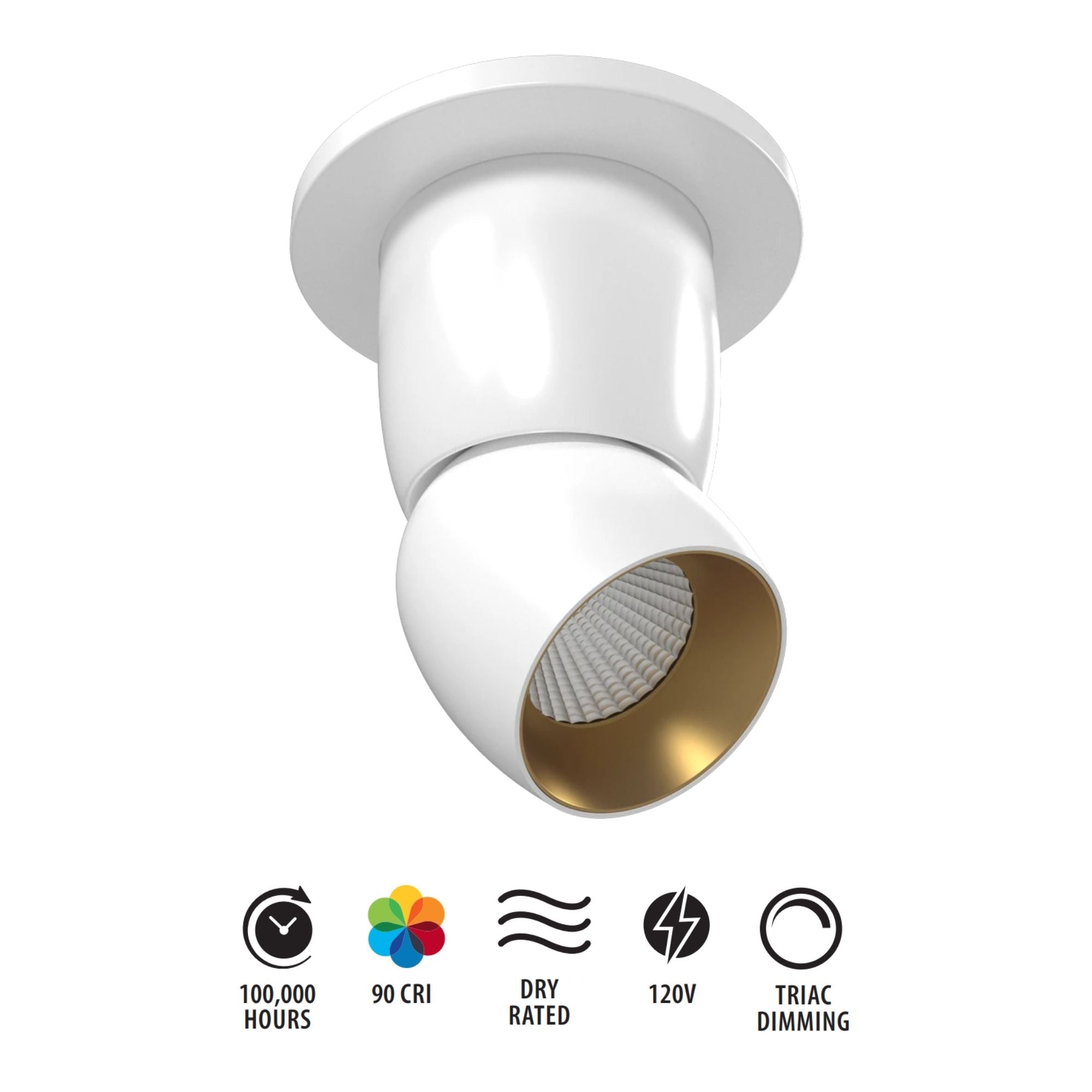 RAB ARC Surface Mount Spot, White, 3000K, 776 Lumens, 36° Optics