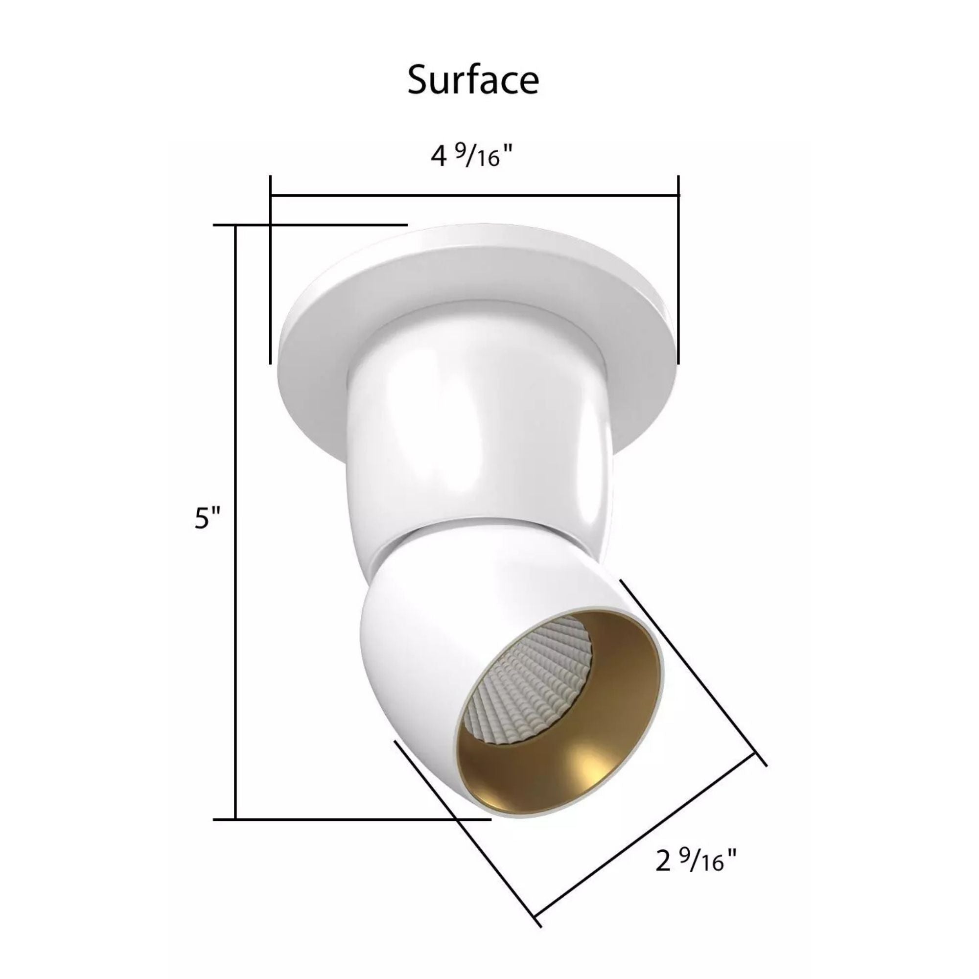 RAB ARC Surface Mount Spot, White, 3000K, 776 Lumens, 36° Optics