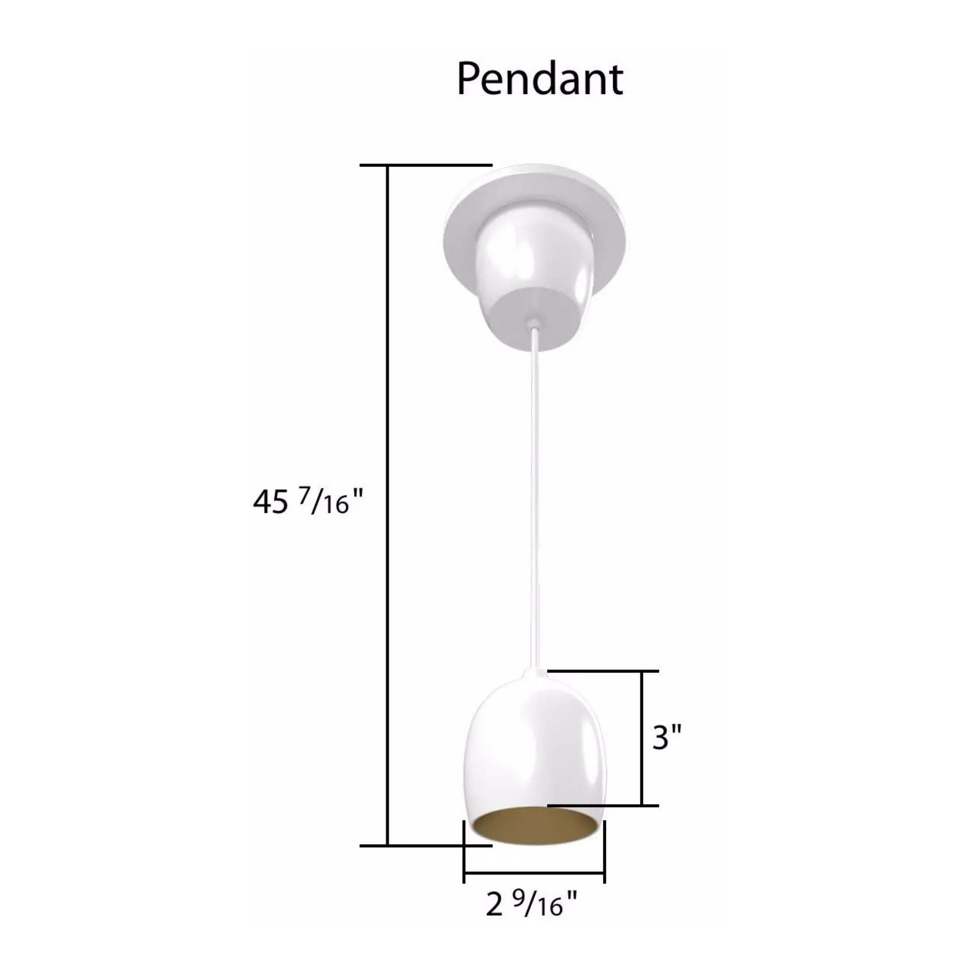 RAB ARC 3 in. Integrated LED Pendant, White with Gold Reflector