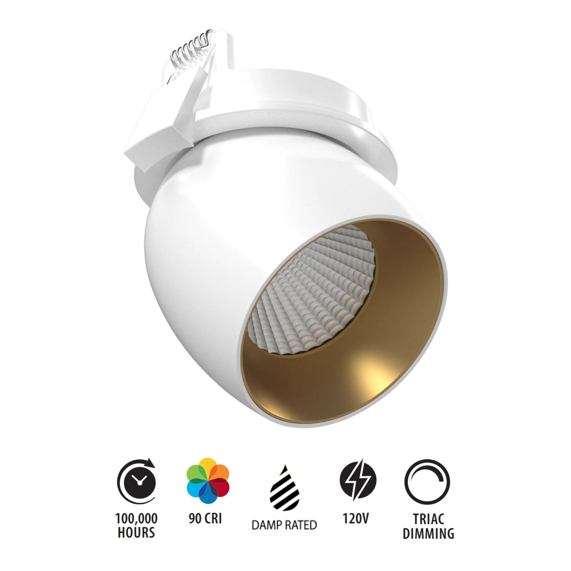 RAB ARCRM 10W Semi-Recessed Downlight Track Head, White