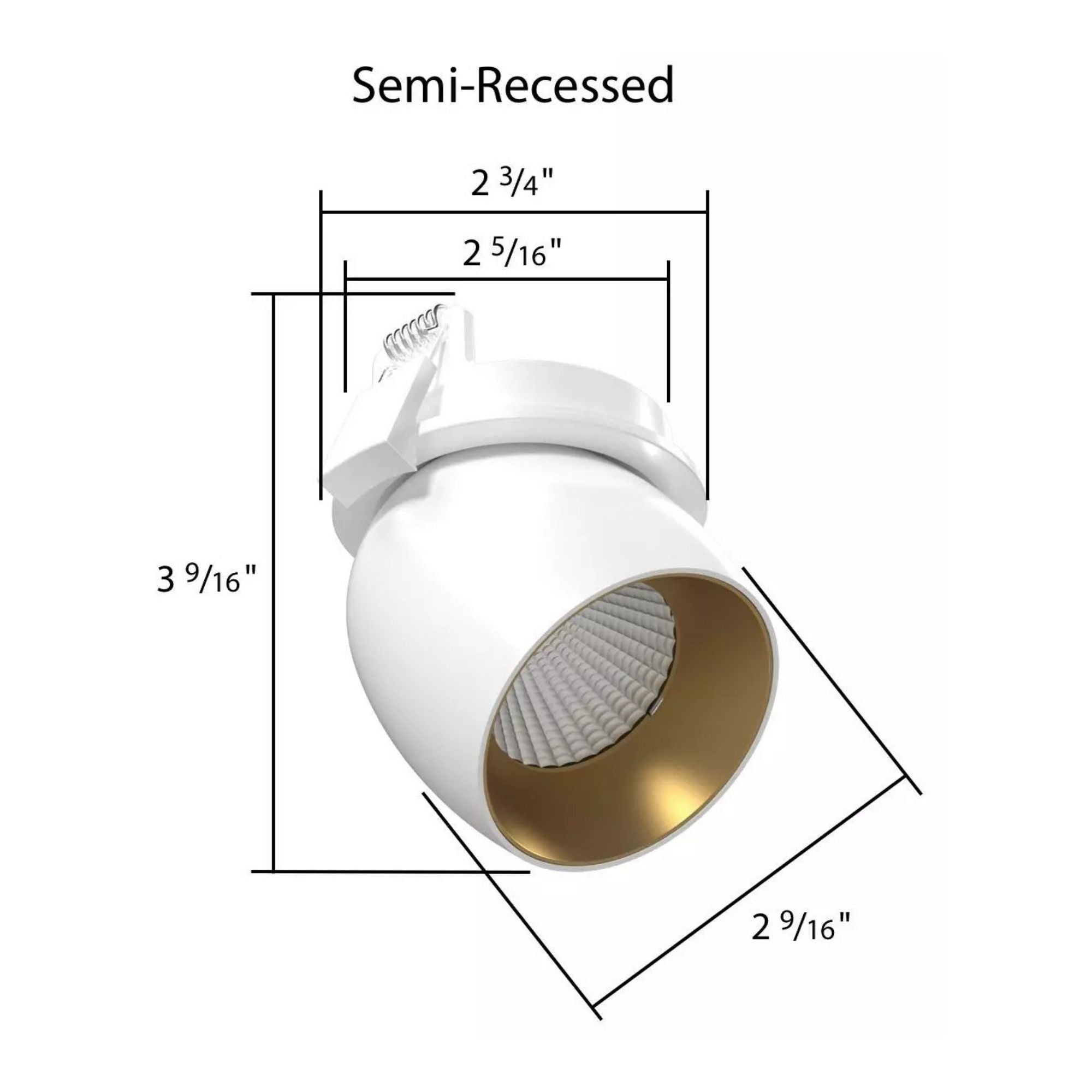 RAB ARCRM 10W Semi-Recessed Downlight Track Head, White
