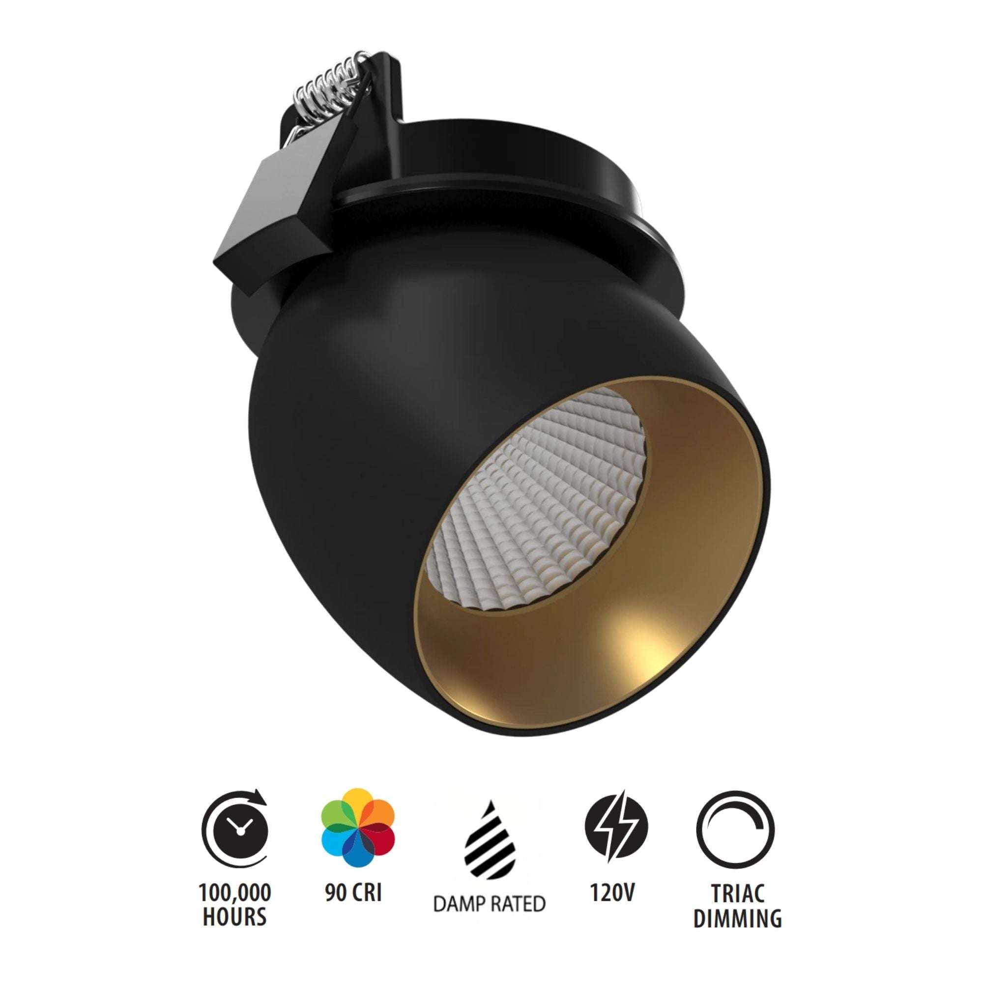 RAB ARCRMB 10W Semi-Recessed Downlight Track Head, Black