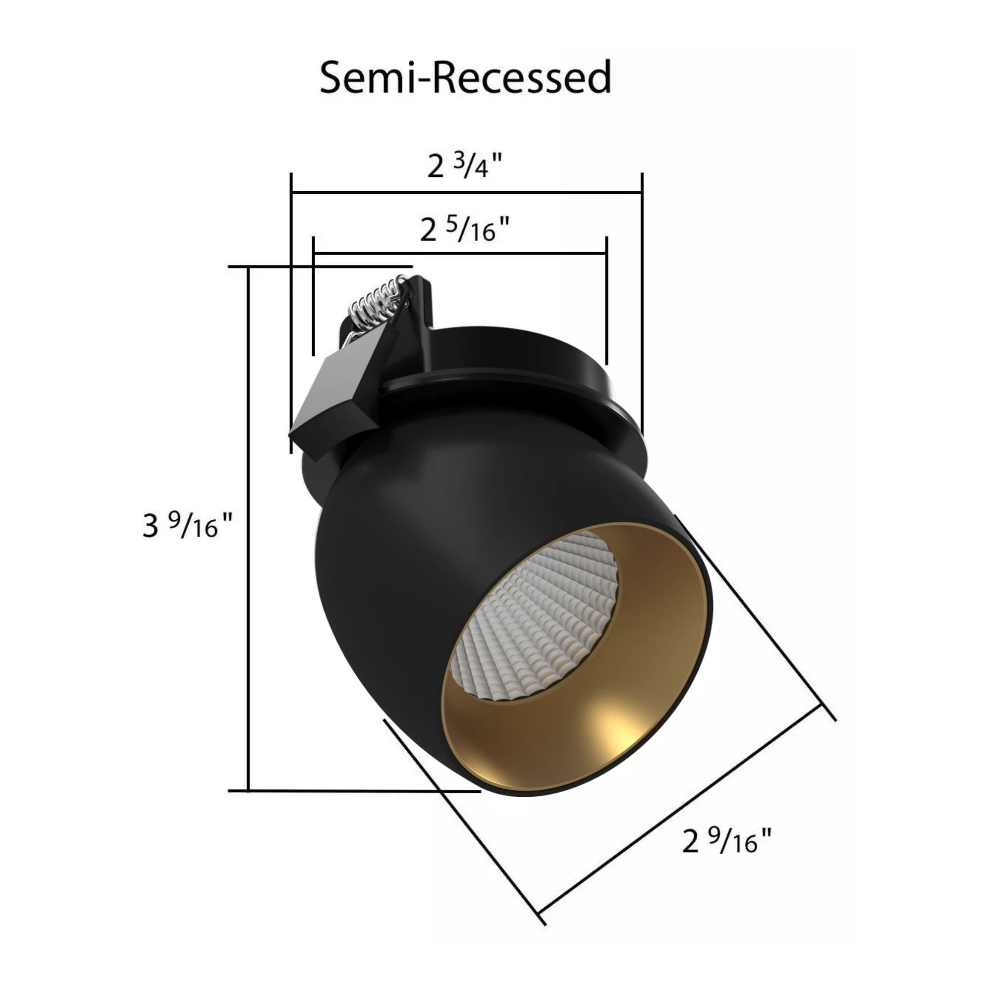 RAB ARCRMB 10W Semi-Recessed Downlight Track Head, Black