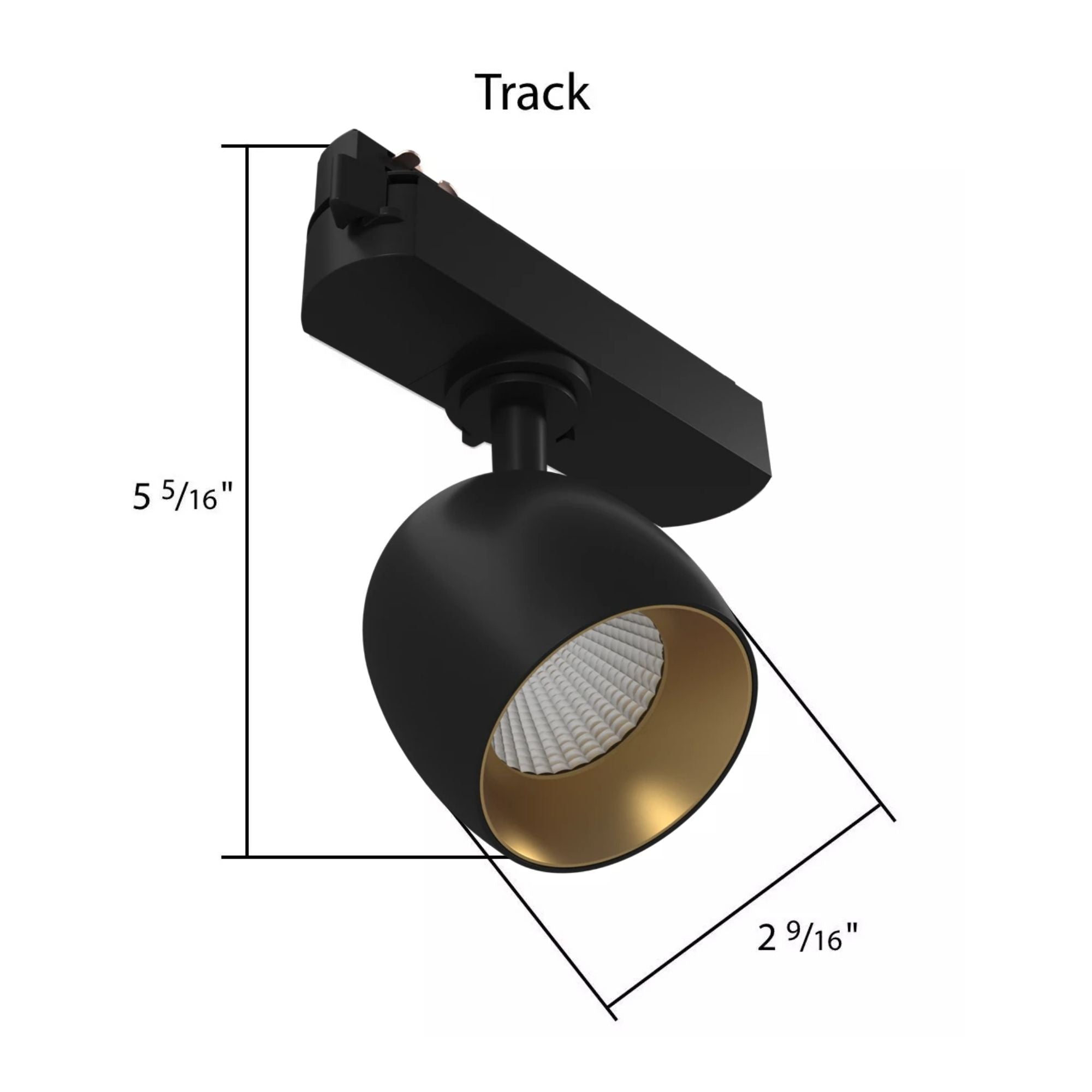 RAB ARC Track Head, H-Type, Black, 3000K, 837 Lumens, 36° Optics