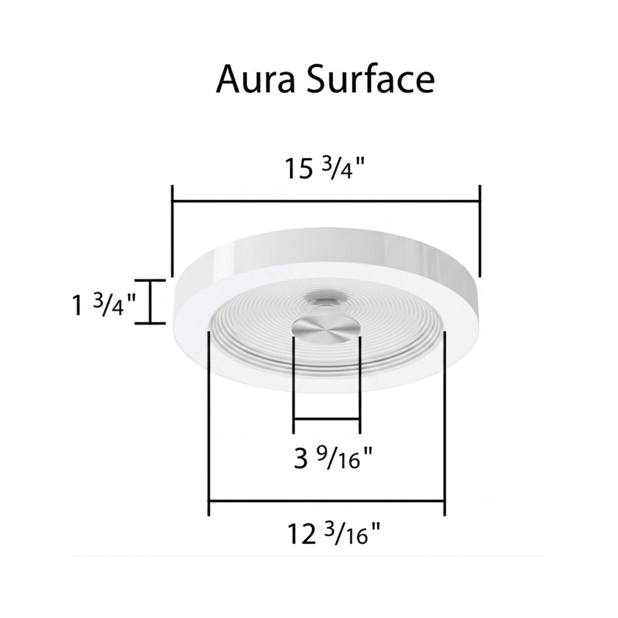 RAB Aura 16" Flush Mount Light, Selectable CCT, White Housing White Reflector